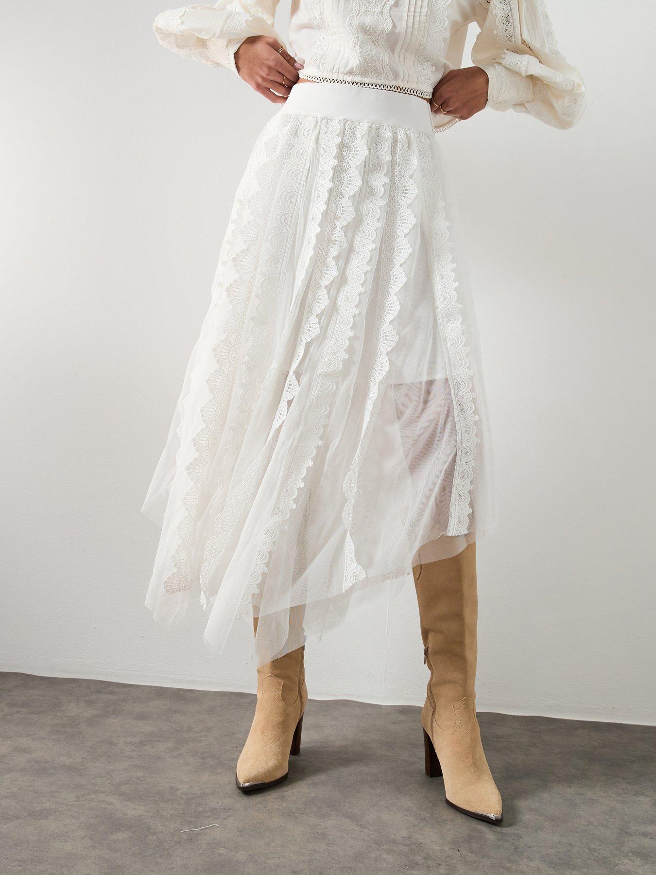 Allsaints Vashtie Maxi Skirt - Optic White