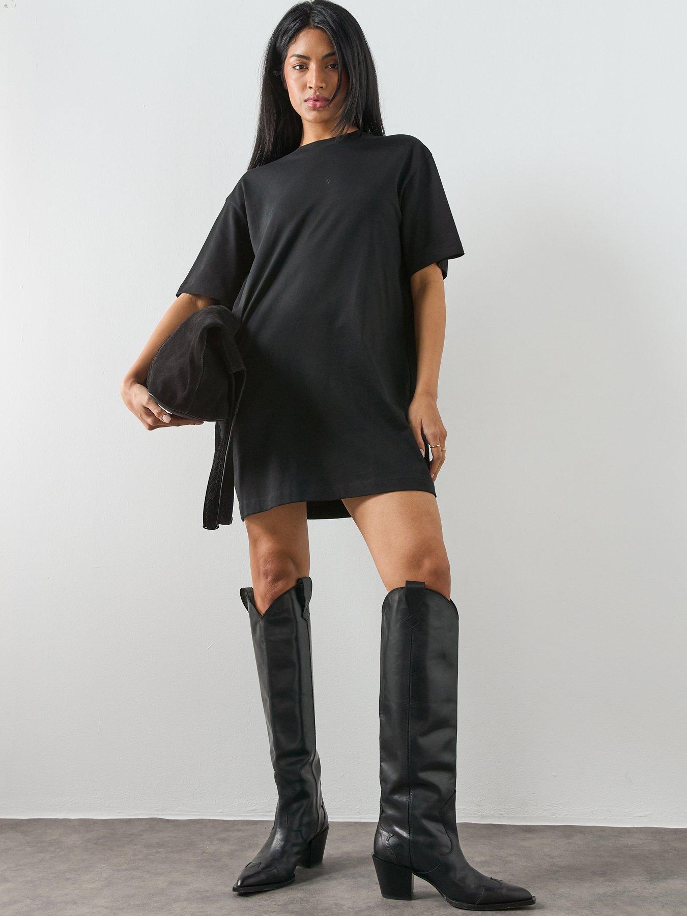 Image 3 of 6 of AllSaints Fuse Tee Dress - Black