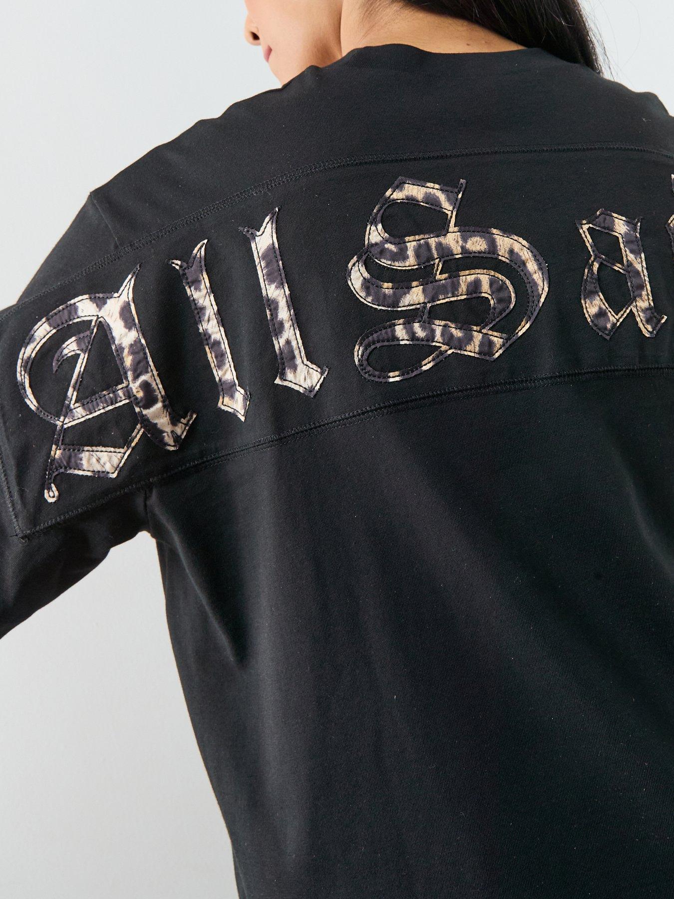 Image 4 of 6 of AllSaints Fuse Tee Dress - Black