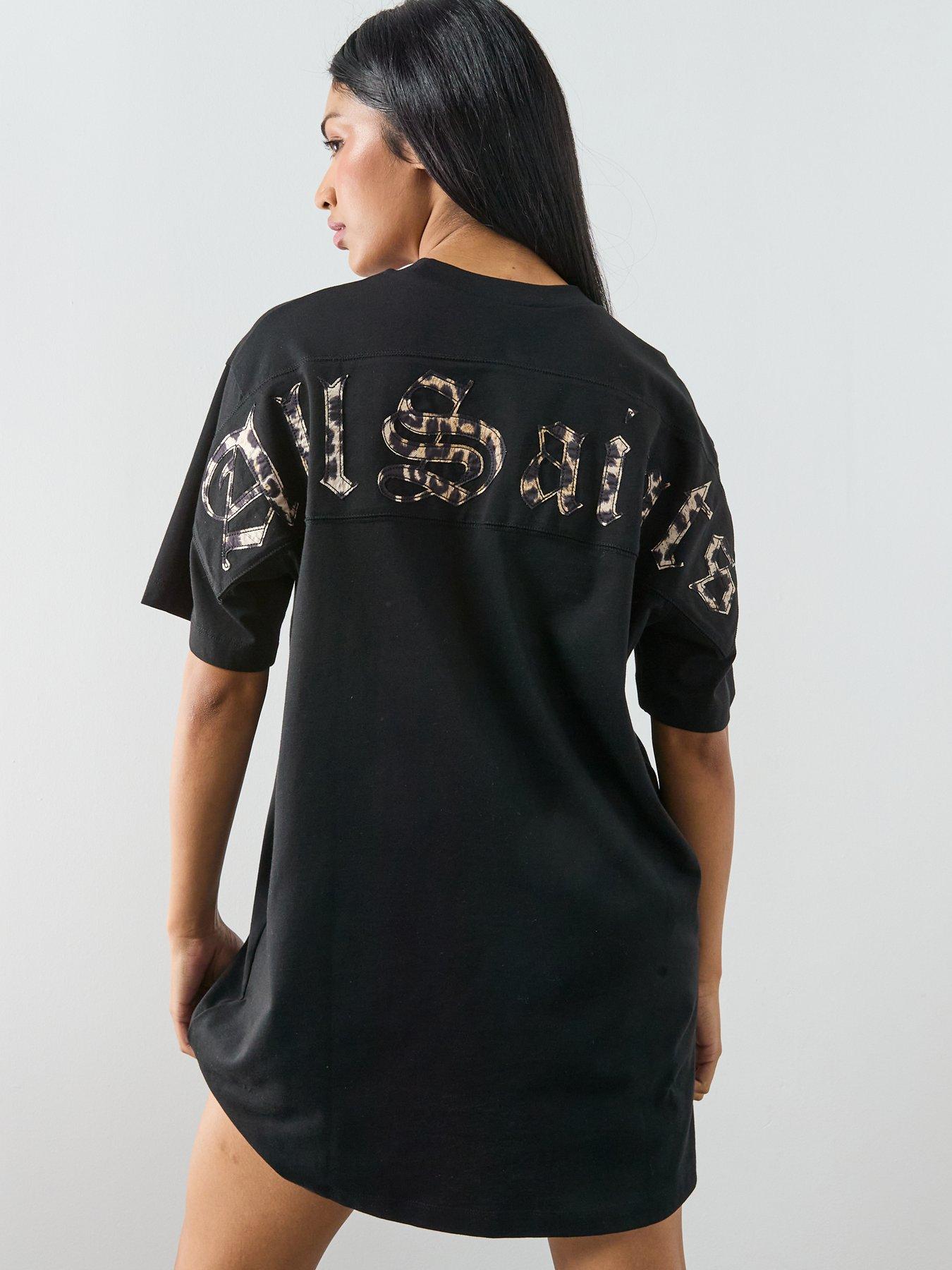 Image 5 of 6 of AllSaints Fuse Tee Dress - Black