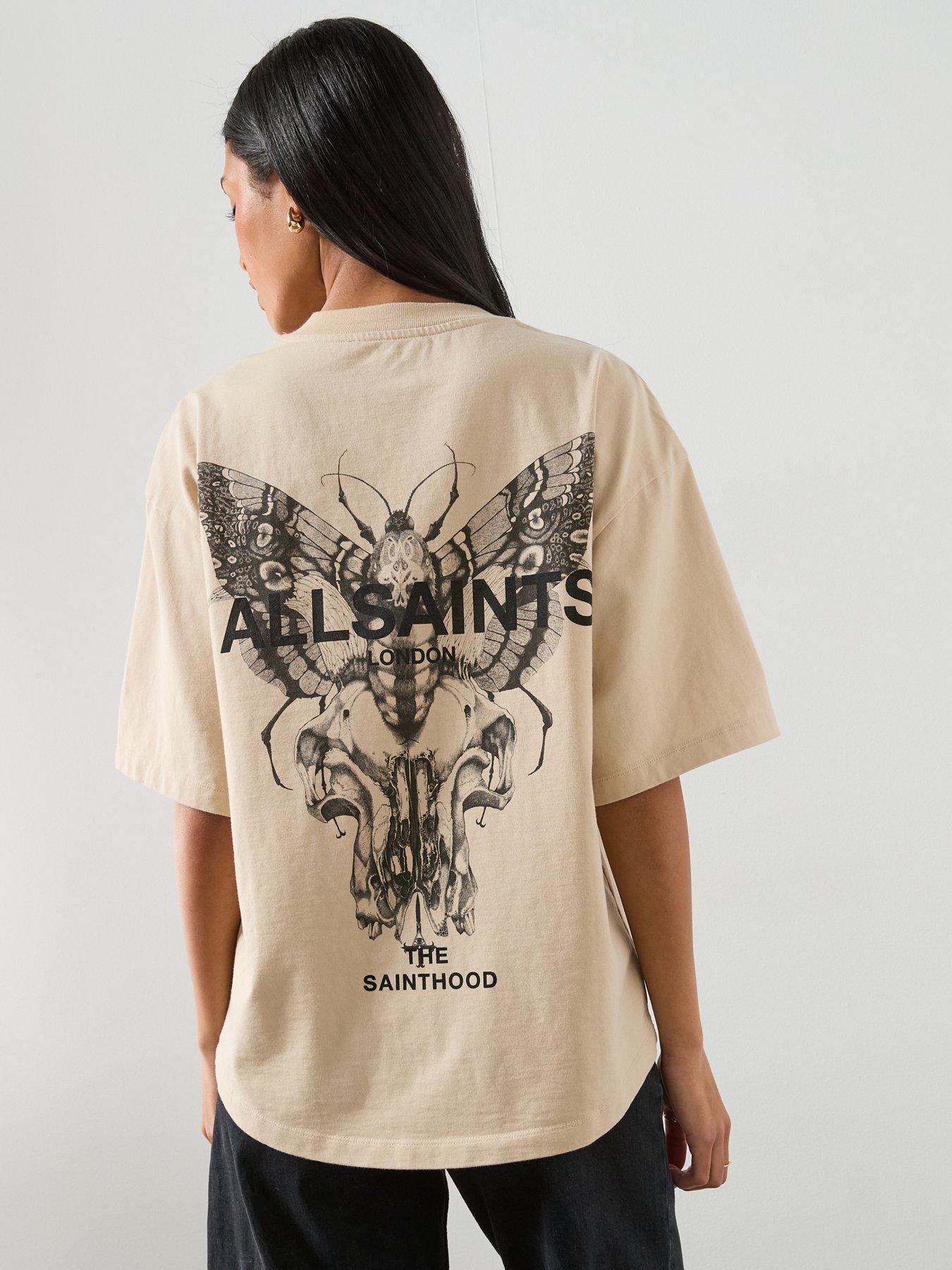 AllSaints Halis Amelie Oversized T-Shirt - Sandy White