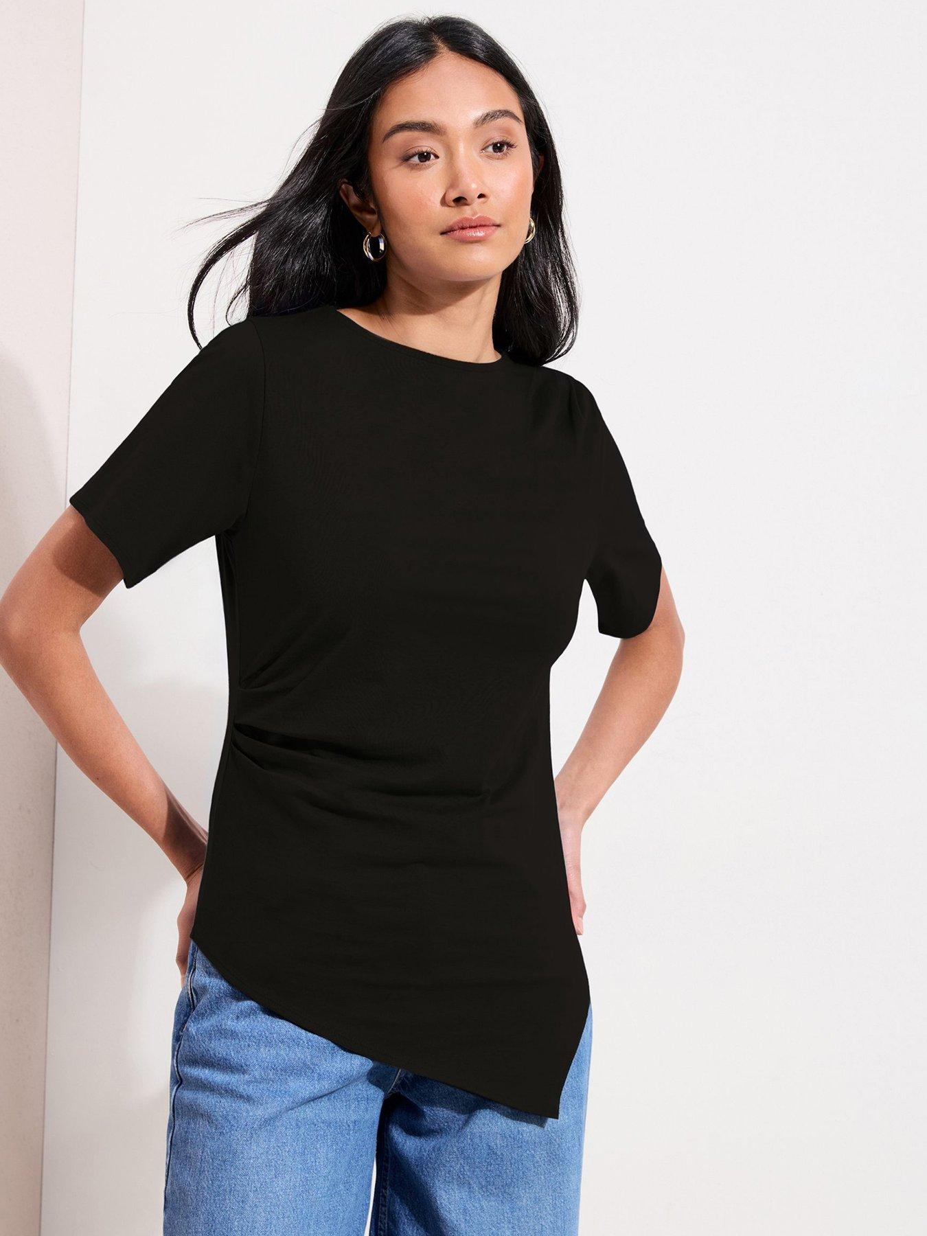 Friends Like These Heavyweight Drape T-Shirt, Black, Size 12, Women