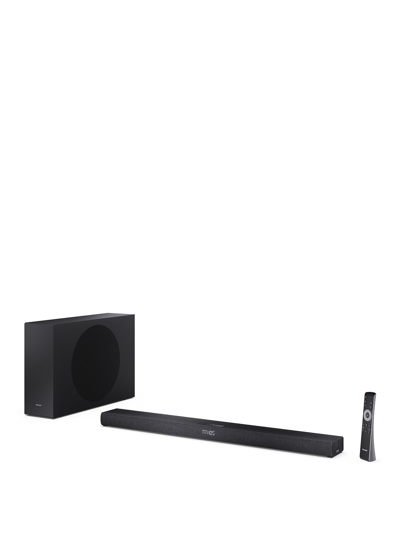 Sharp Soundbar HT-SBW320 360W 2.1 Channel Dolby Atmos DTS Virtual:X Wireless Subwoofer Roku TV Ready Black