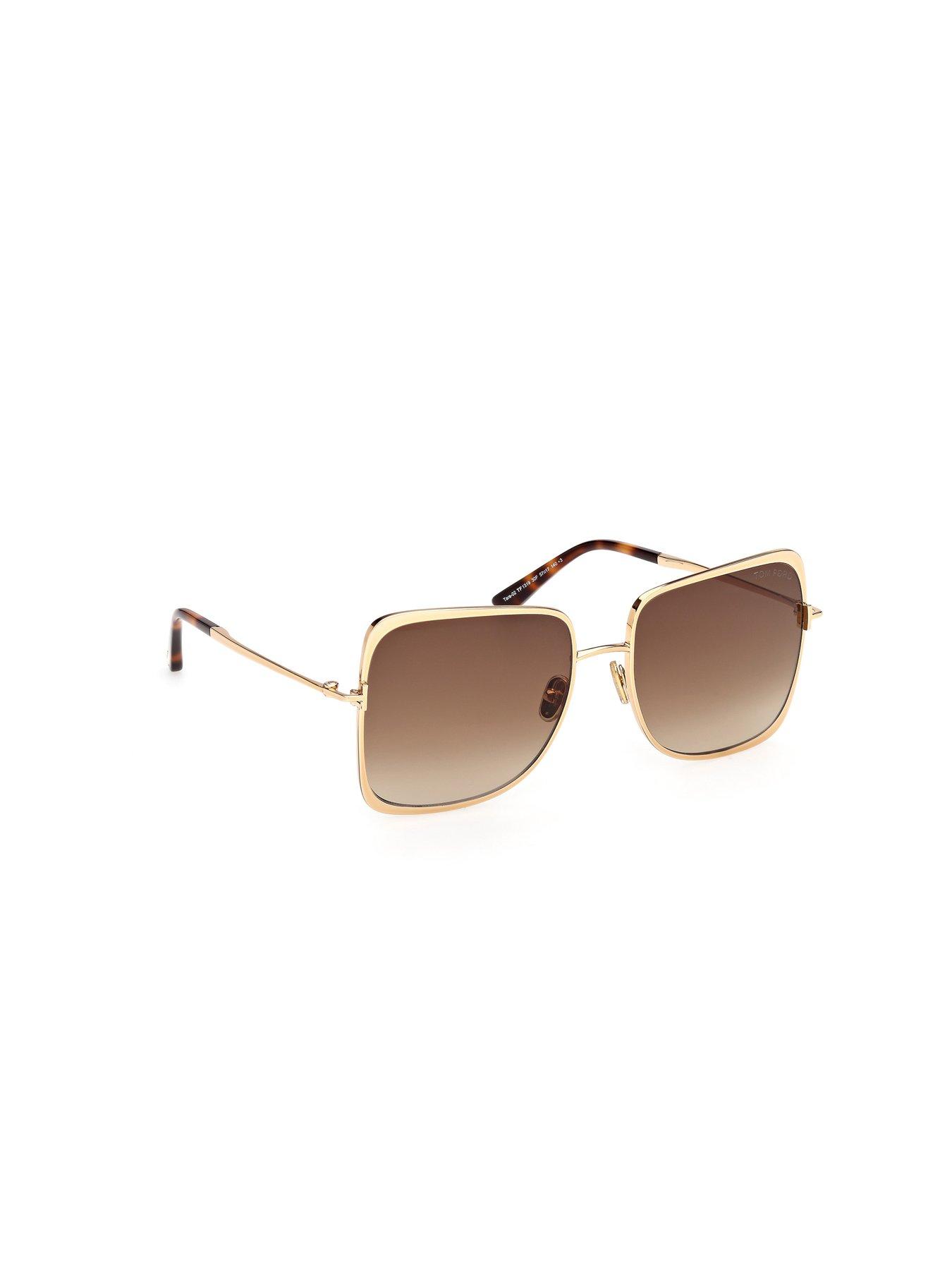 Image 5 of 7 of Tom Ford Tara &nbsp;Shiny Deep Geometric Sunglasses - Gold