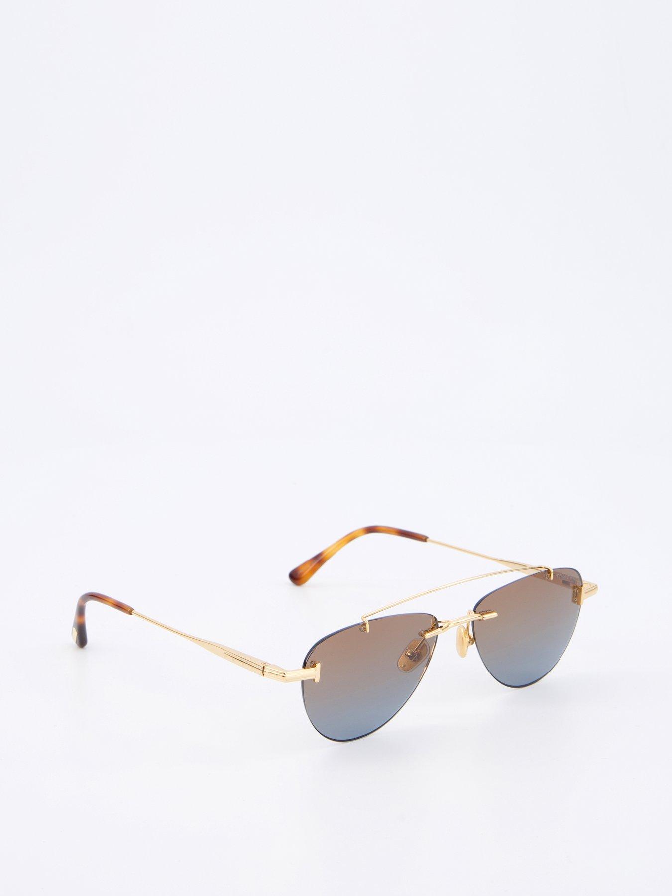Image 3 of 6 of Tom Ford Shiny Deep Astor Pilot Sunglasses &nbsp;- Gold