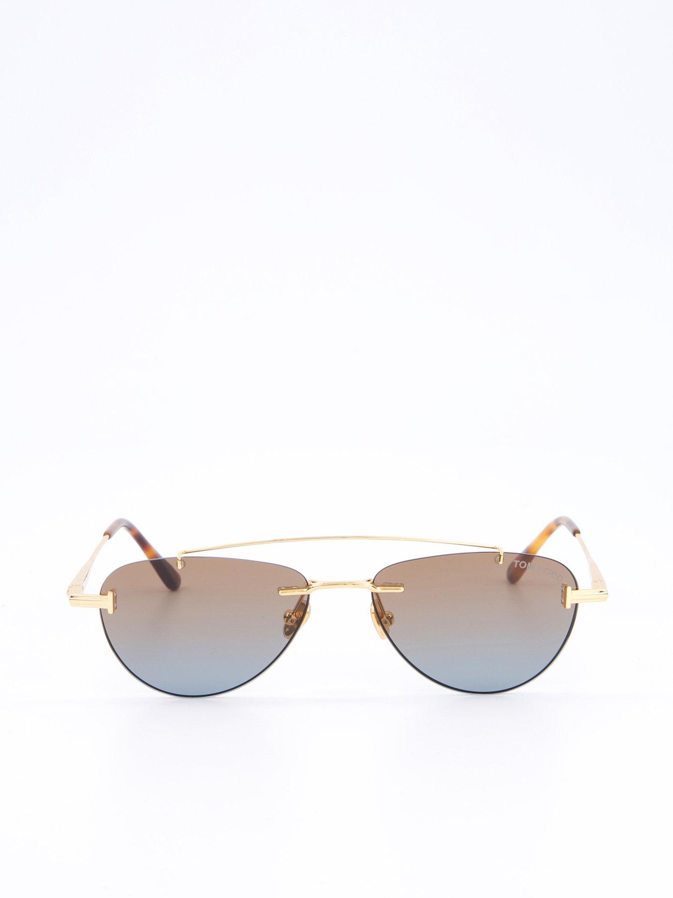 Image 4 of 6 of Tom Ford Shiny Deep Astor Pilot Sunglasses &nbsp;- Gold
