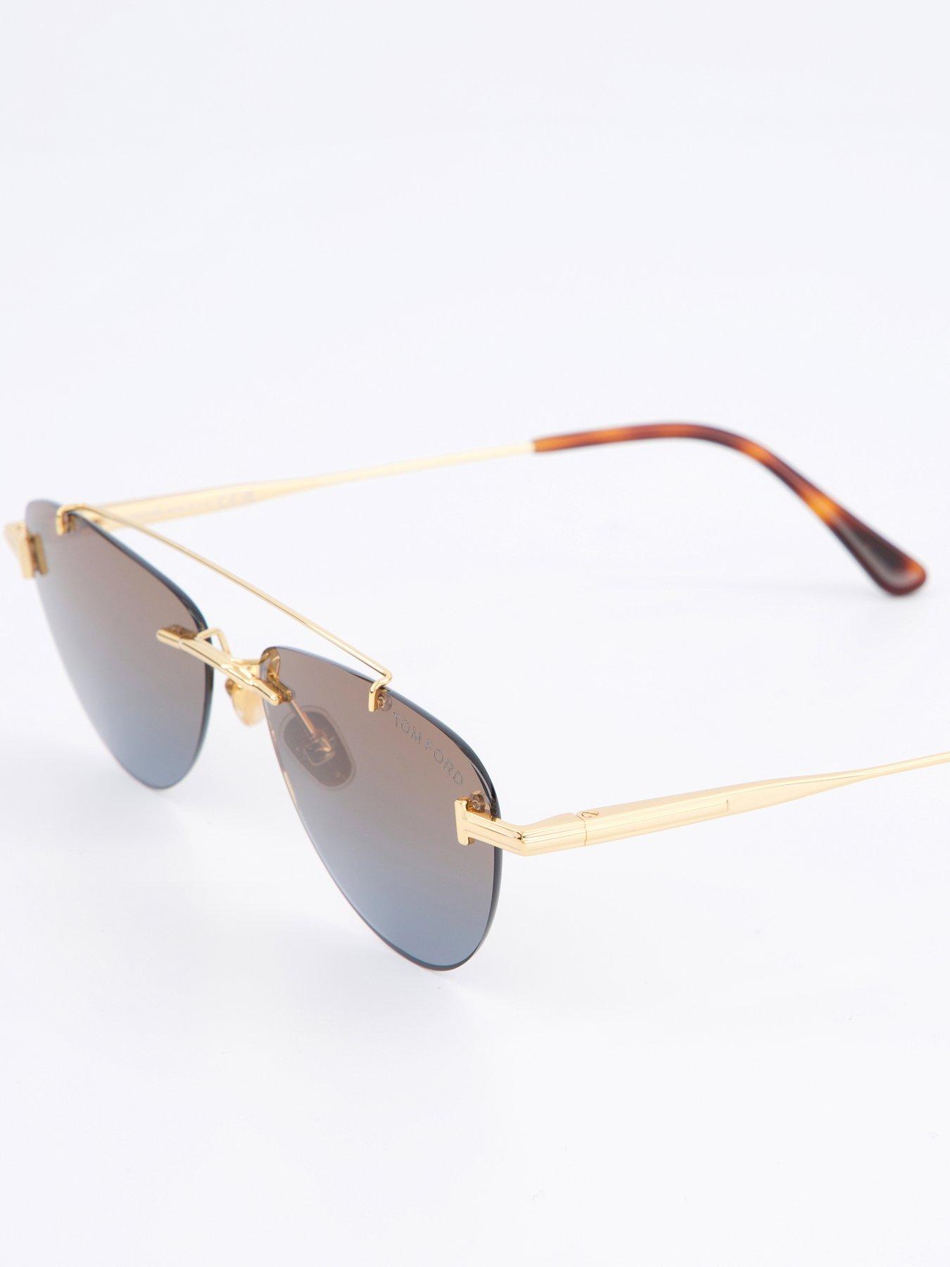 Image 5 of 6 of Tom Ford Shiny Deep Astor Pilot Sunglasses &nbsp;- Gold