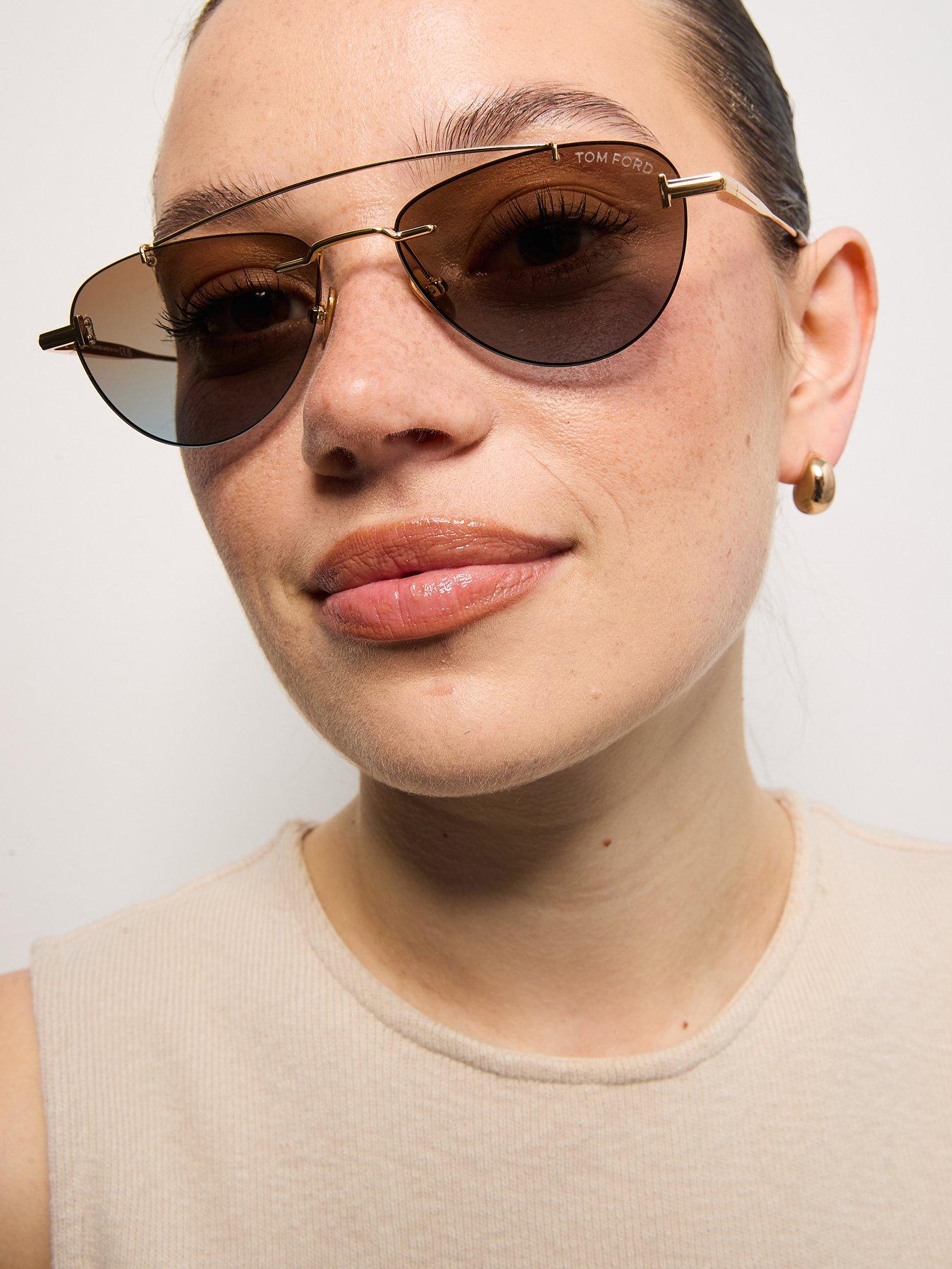 Image 6 of 6 of Tom Ford Shiny Deep Astor Pilot Sunglasses &nbsp;- Gold