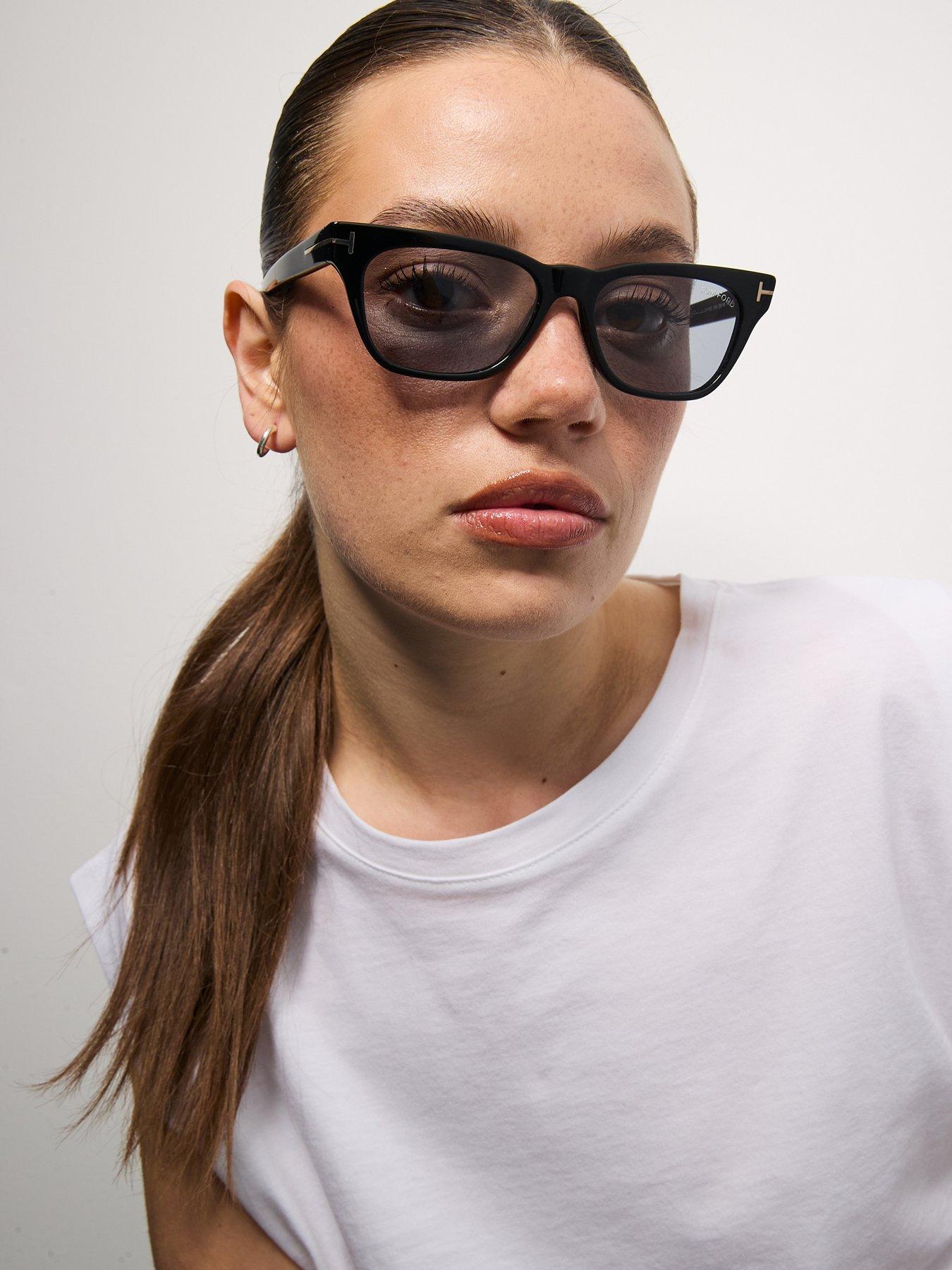 Image 1 of 7 of Tom Ford Penn Rectangular Sunglasses - Black