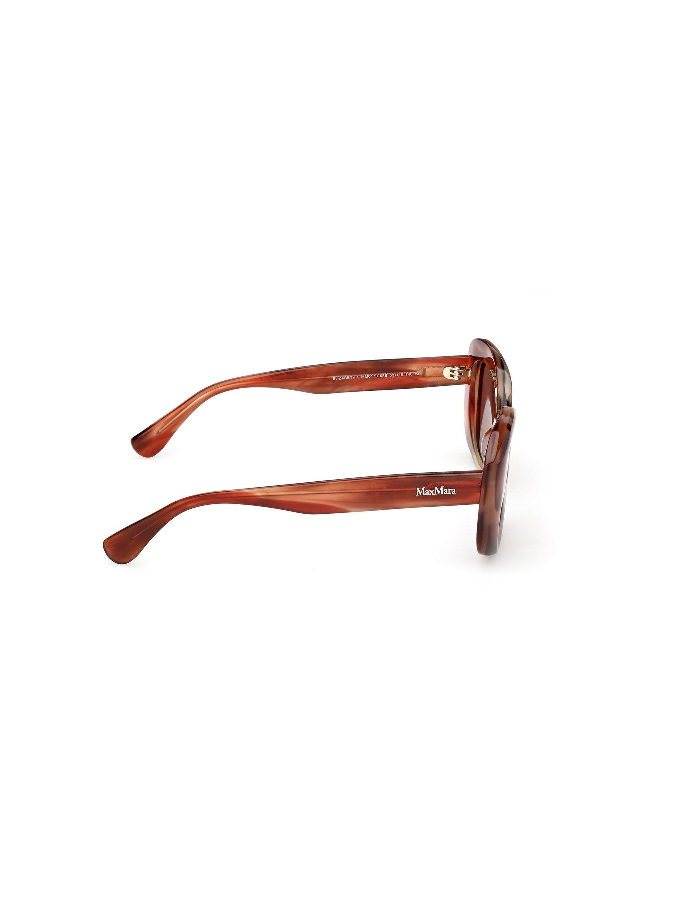 Image 6 of 7 of Max Mara Elizabeth Round Sunglasses - Red