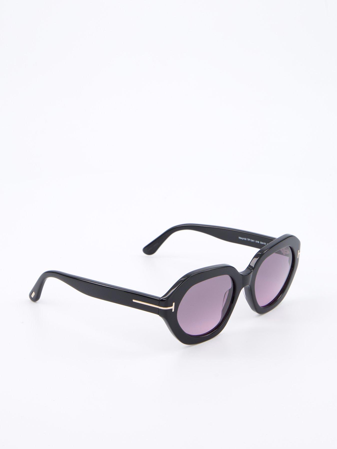 Image 3 of 6 of Tom Ford Meryl Geometric Sunglasses - Shiny Black