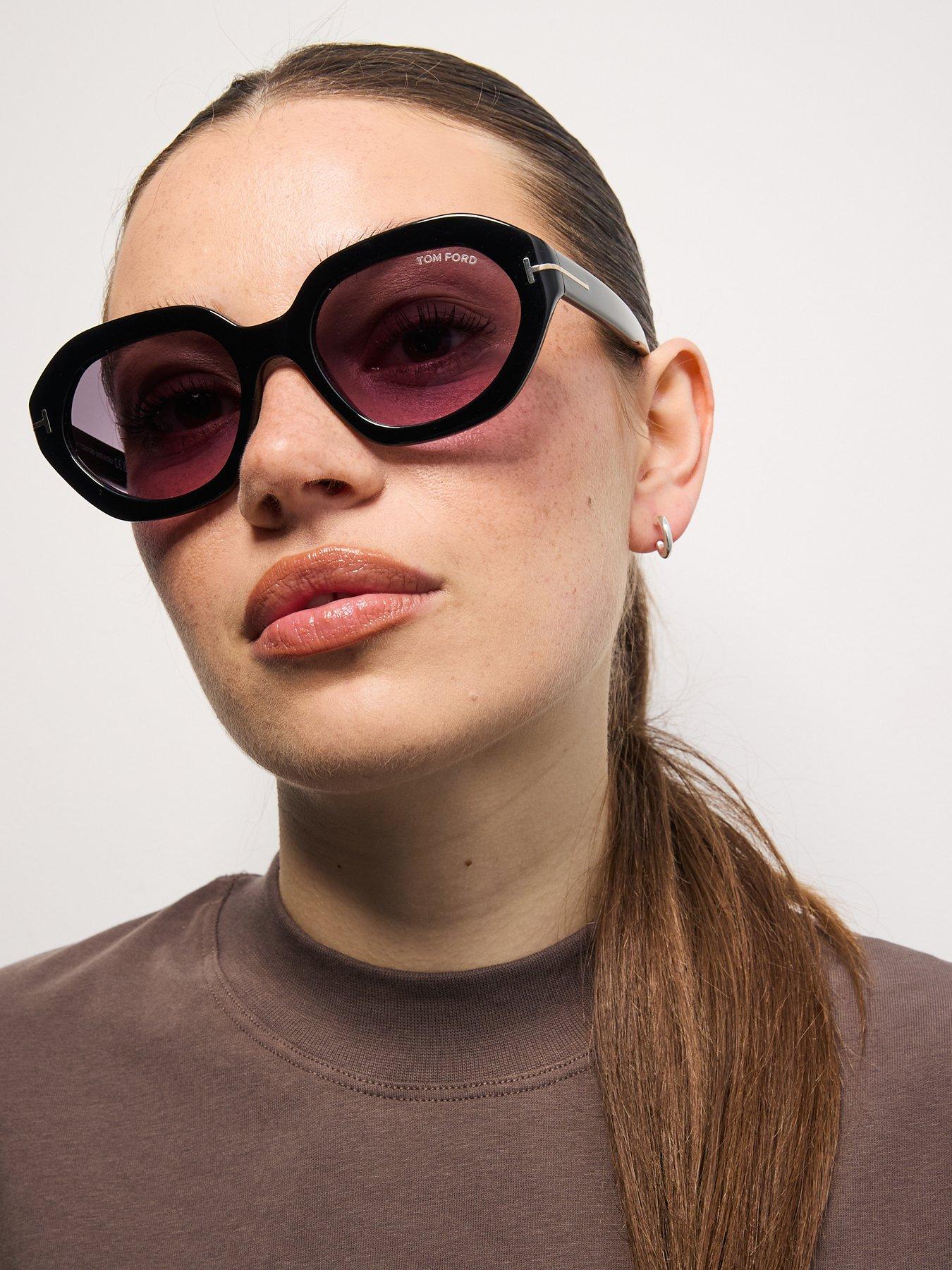 Image 6 of 6 of Tom Ford Meryl Geometric Sunglasses - Shiny Black