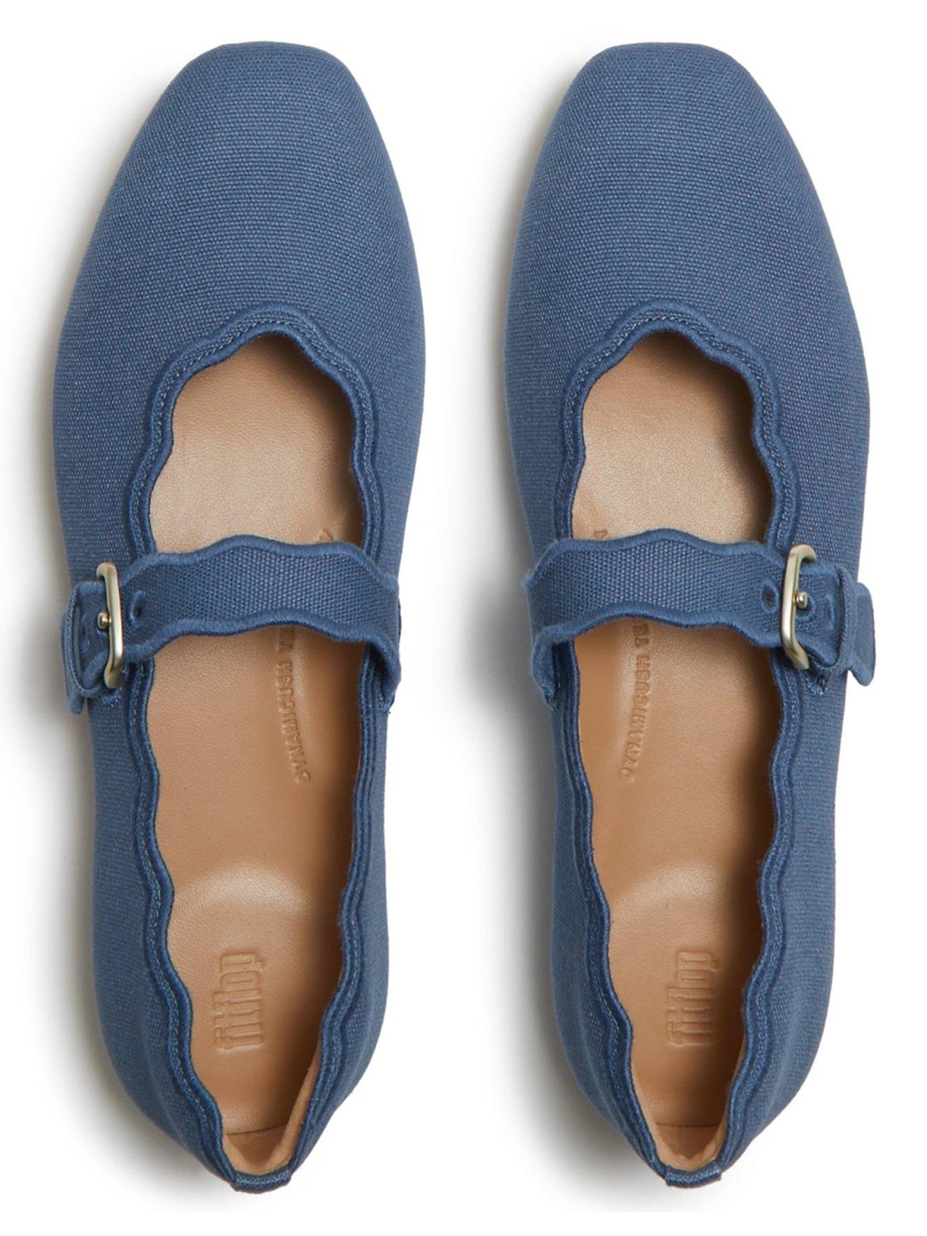 Image 5 of 7 of FitFlop Delicato Wave-edge Canvas Mary Janes