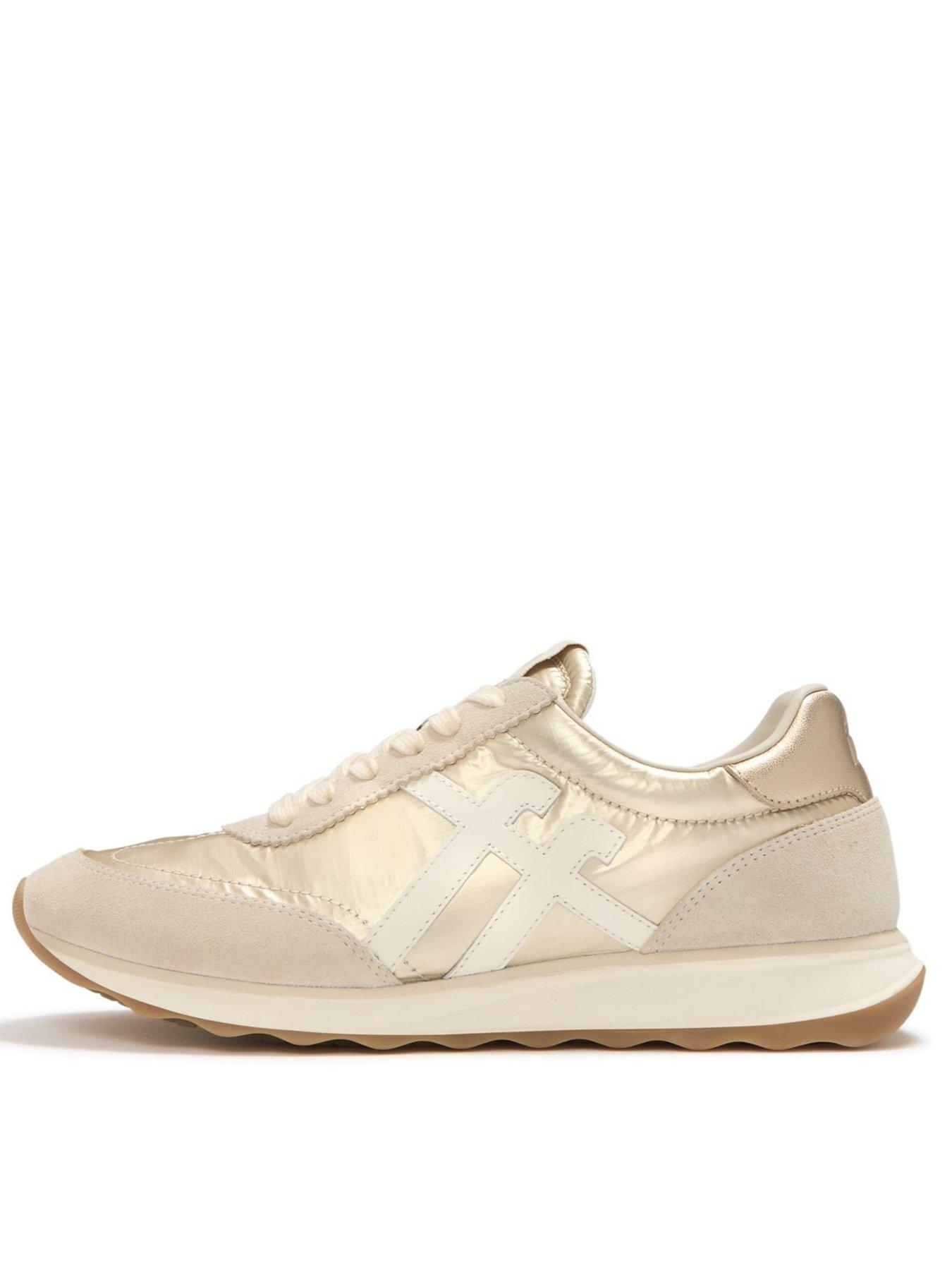 Image 1 of 5 of FitFlop Retro-q Ff Metallic-fabric/suede Sneakers