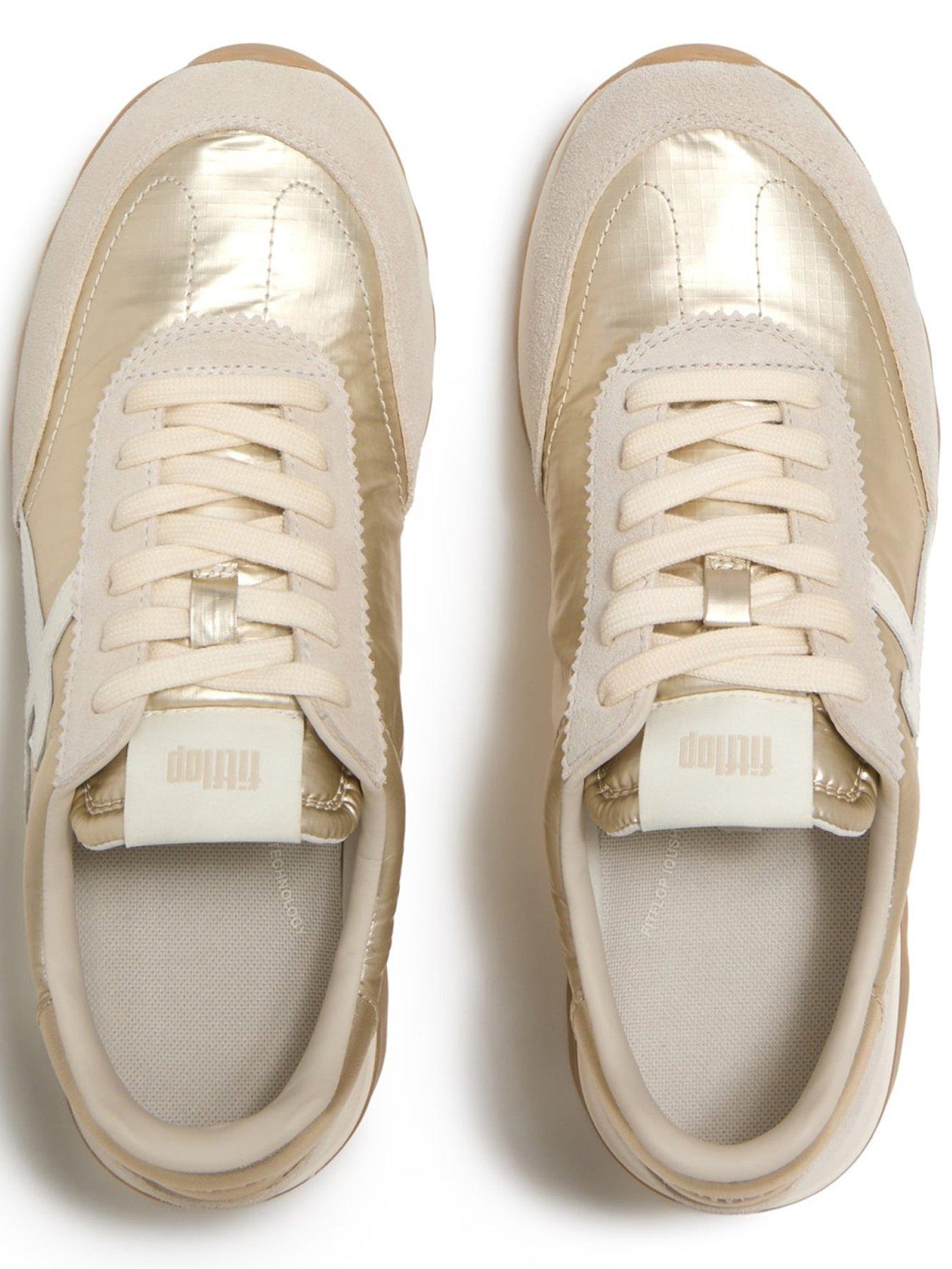 Image 3 of 5 of FitFlop Retro-q Ff Metallic-fabric/suede Sneakers