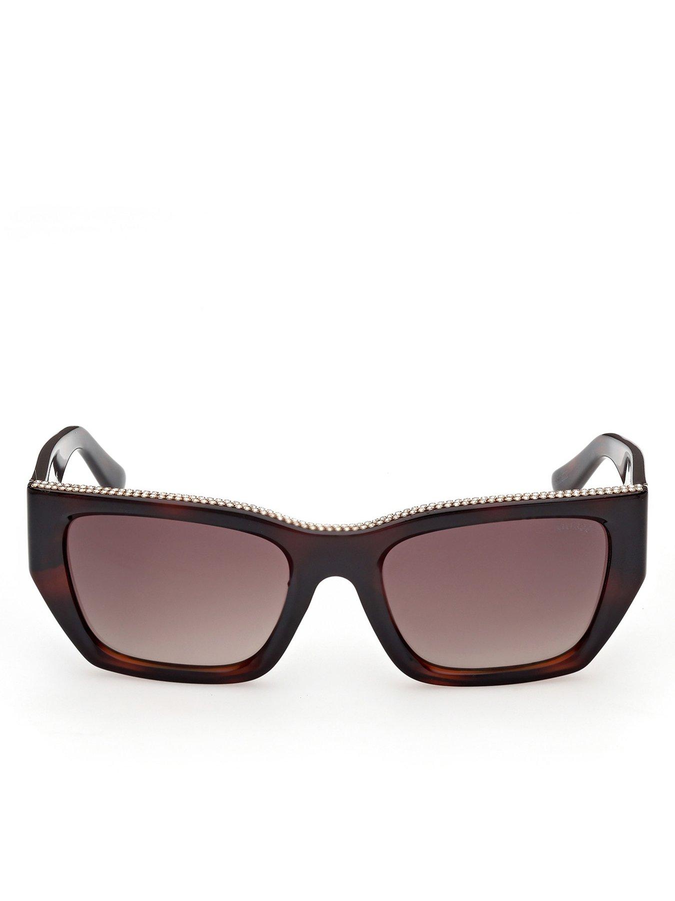 Image 2 of 5 of Guess Rectangular Sunglasses - Dark Havana