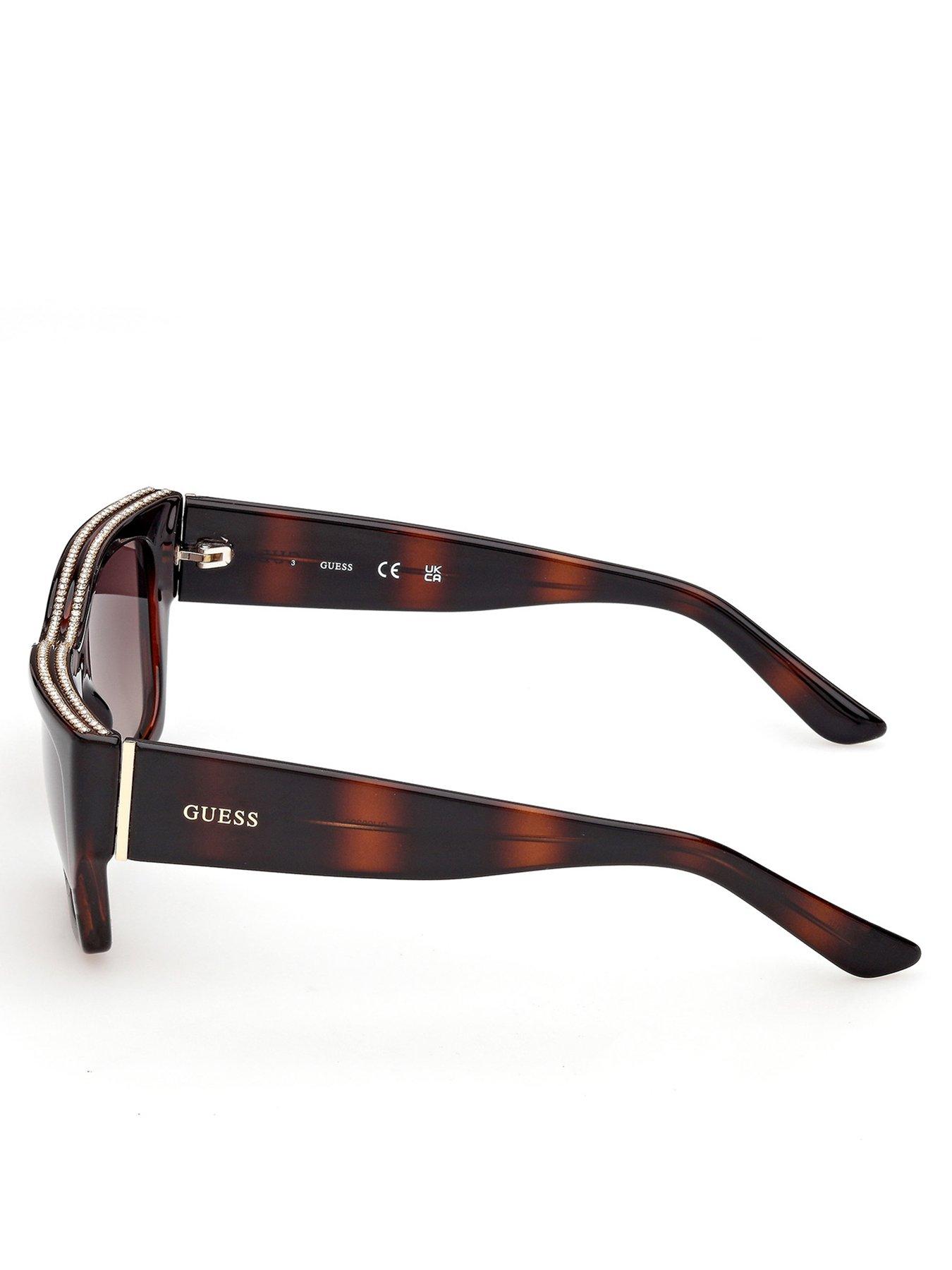 Image 3 of 5 of Guess Rectangular Sunglasses - Dark Havana