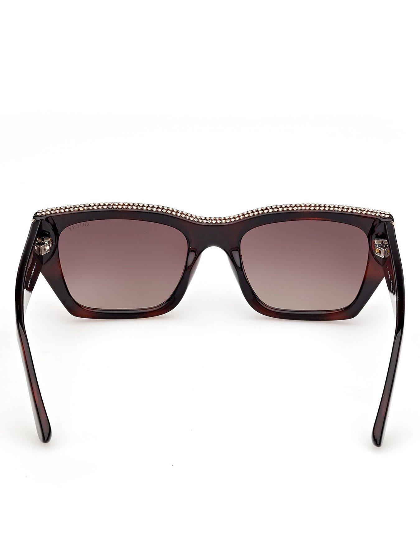 Image 4 of 5 of Guess Rectangular Sunglasses - Dark Havana