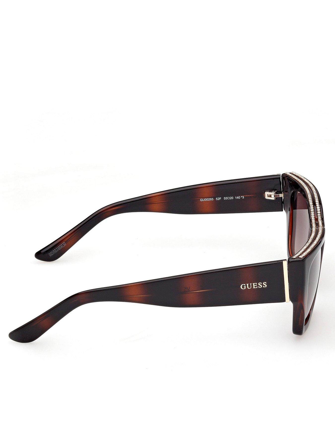 Image 5 of 5 of Guess Rectangular Sunglasses - Dark Havana