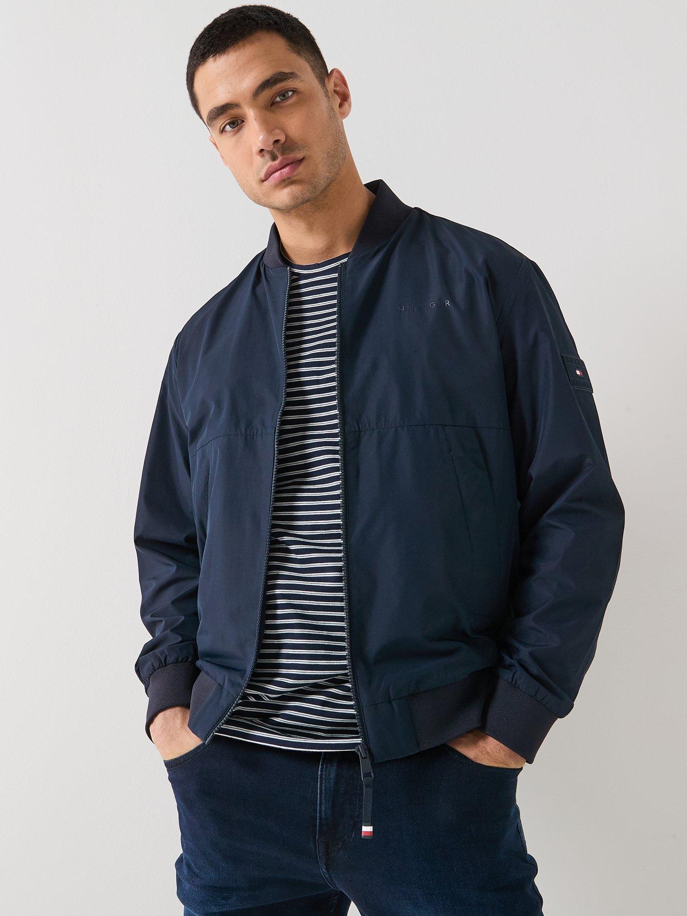 Tommy Hilfiger Relaxed Fit Softshell Bomber Jacket - Navy Blue