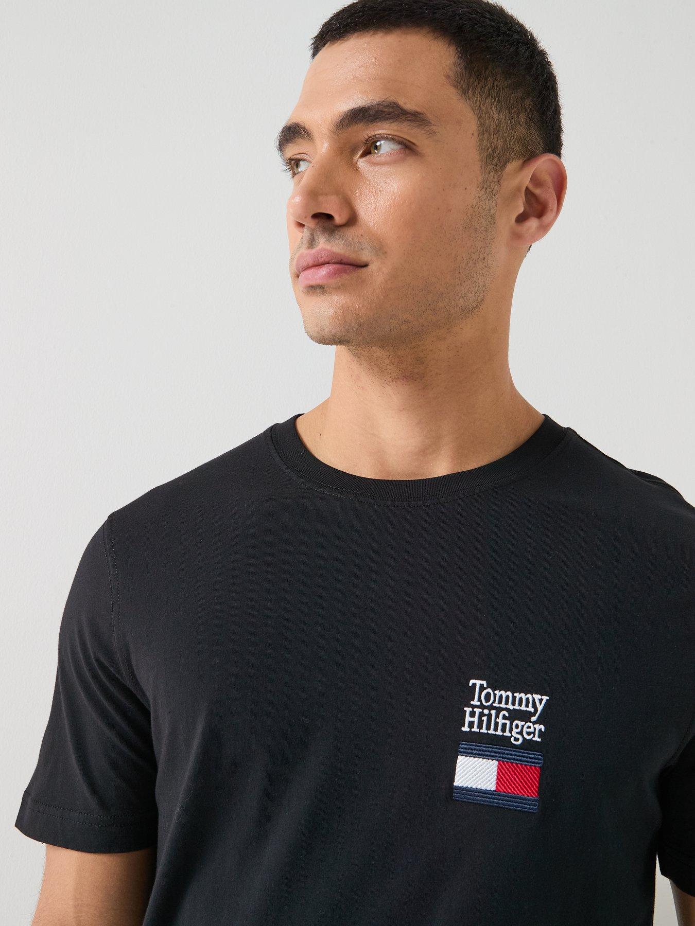 Image 4 of 5 of Tommy Hilfiger Short Sleeve Crew Neck Logo T-Shirt - Black