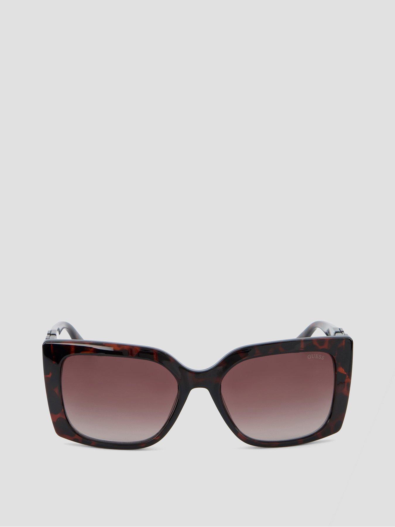 Image 2 of 4 of Guess Rectangular Sunglasses - Dark Havana