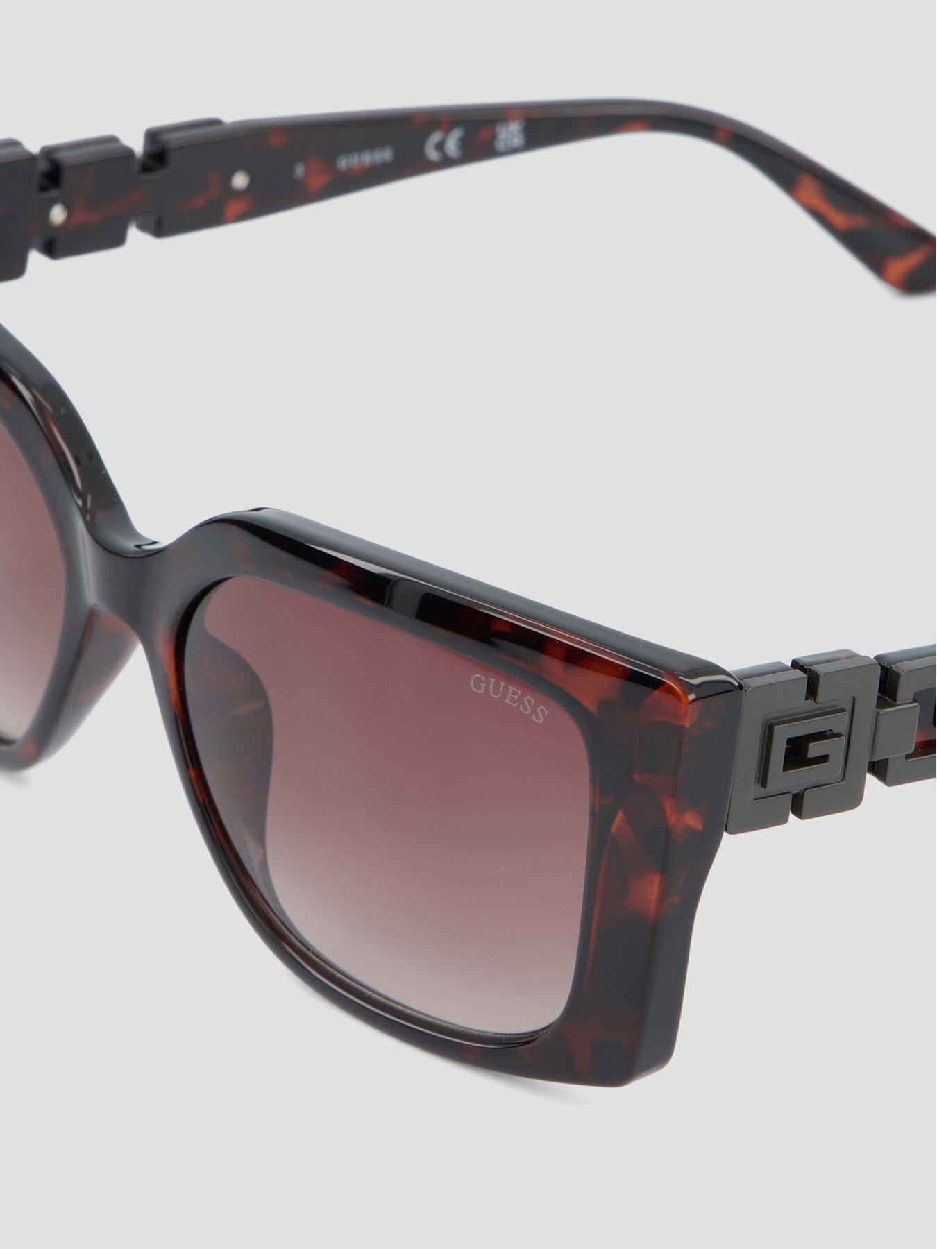 Image 3 of 4 of Guess Rectangular Sunglasses - Dark Havana