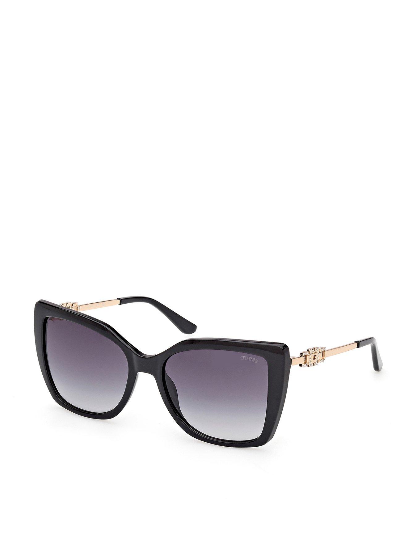 Image 1 of 7 of Guess Square Sunglasses - Shiny Black