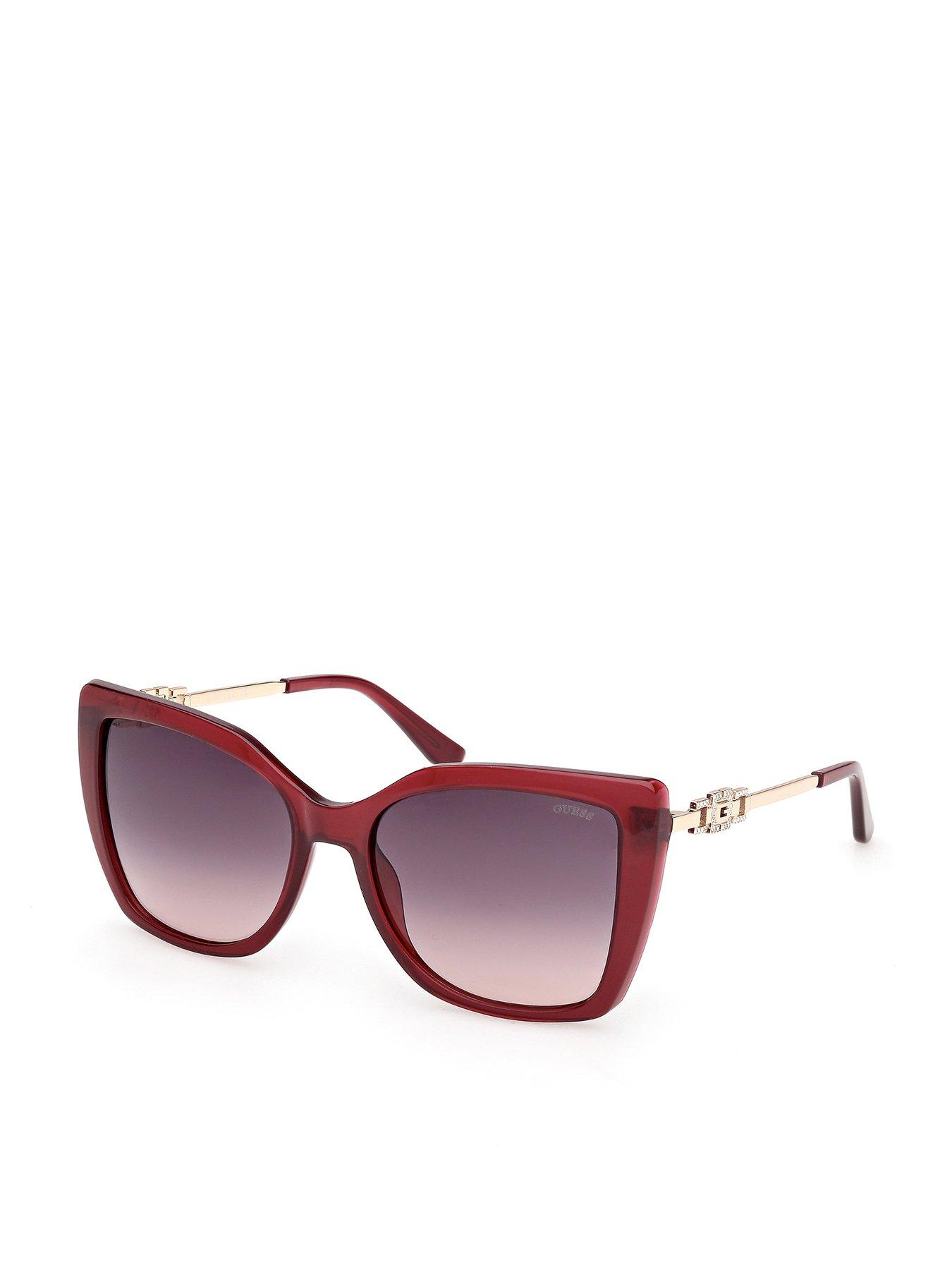 Guess Square Sunglasses, Red, Women