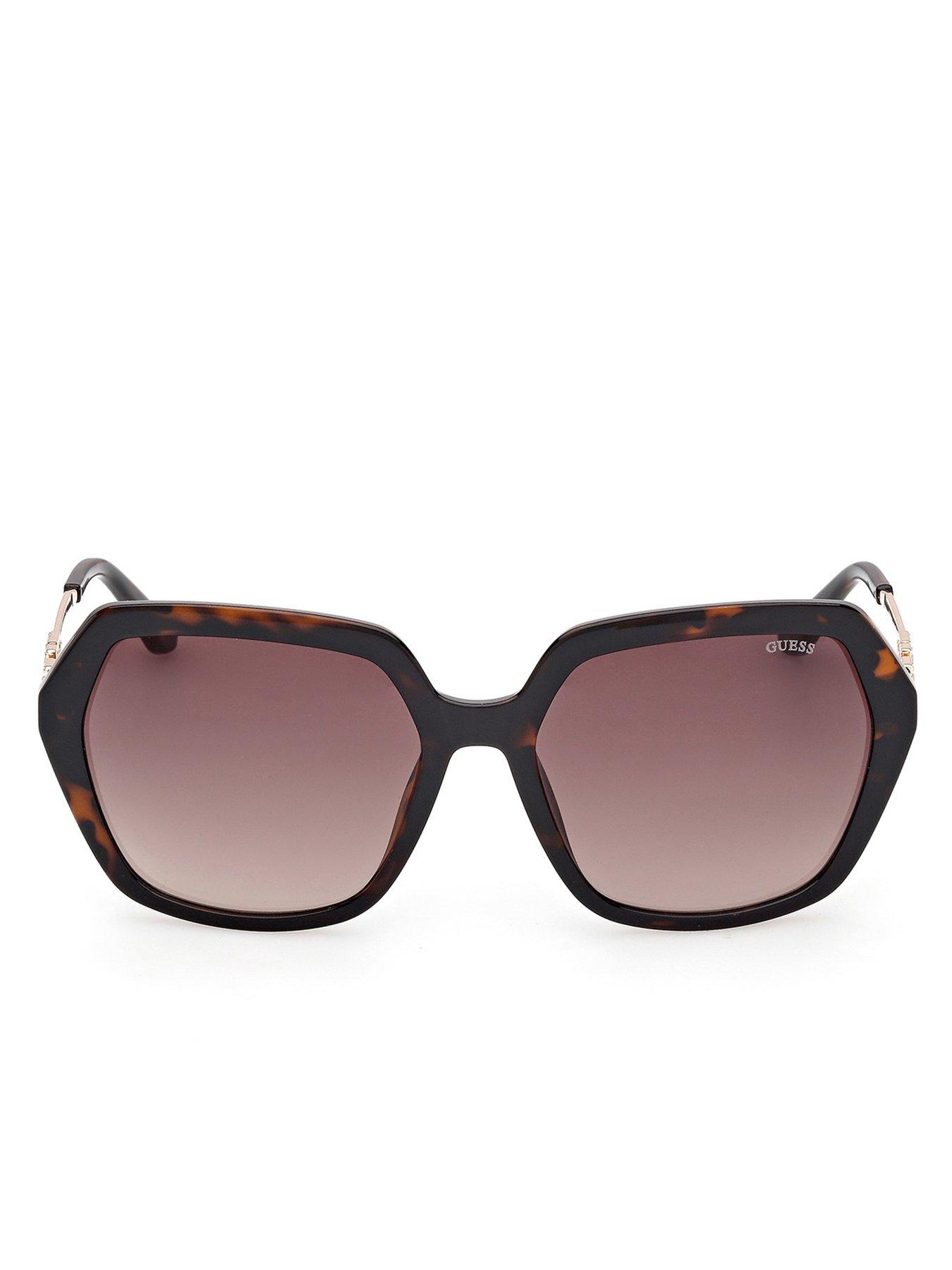 Image 2 of 5 of Guess Geometric Sunglasses - Dark Havana