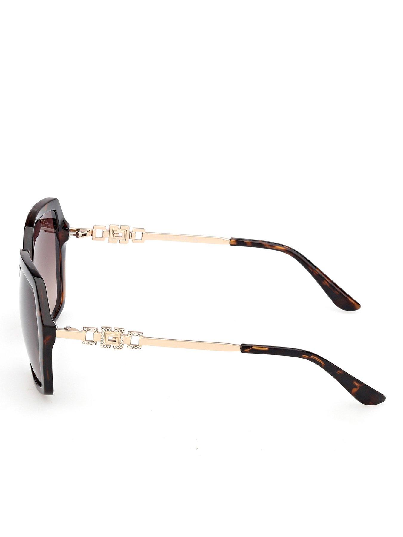 Image 3 of 5 of Guess Geometric Sunglasses - Dark Havana