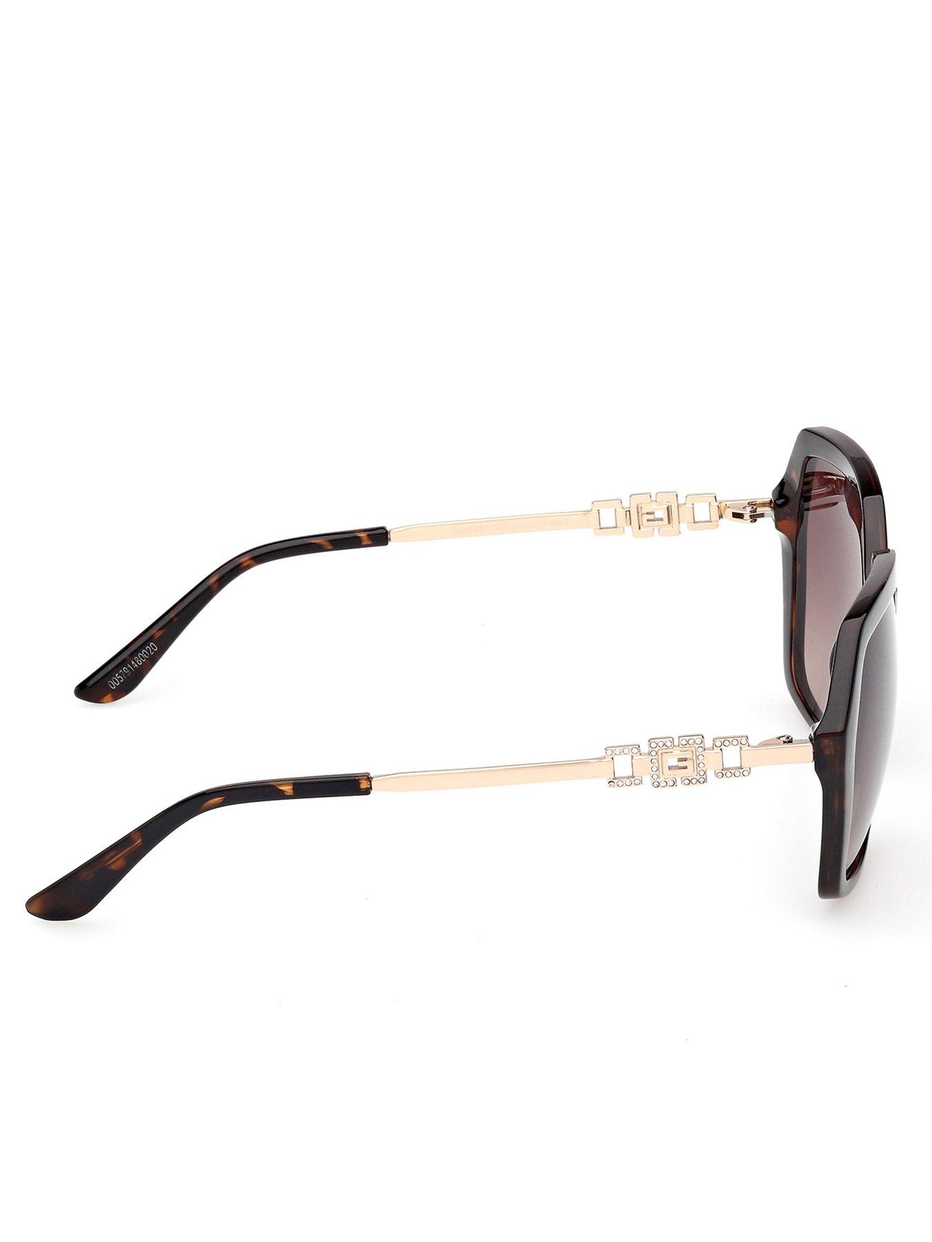 Image 5 of 5 of Guess Geometric Sunglasses - Dark Havana