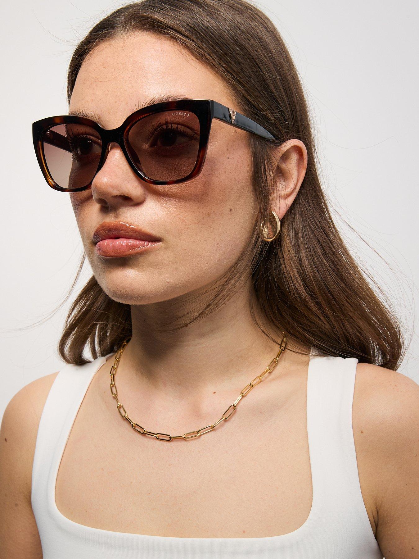 Guess Square Sunglasses - Dark Havana