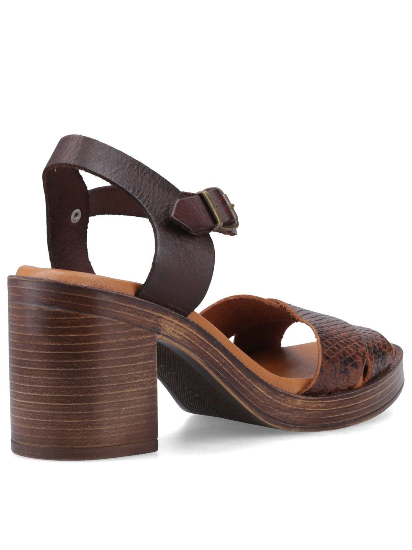 Image 3 of 5 of Hush Puppies Georgia Heeled Sandal-chocolate Snake