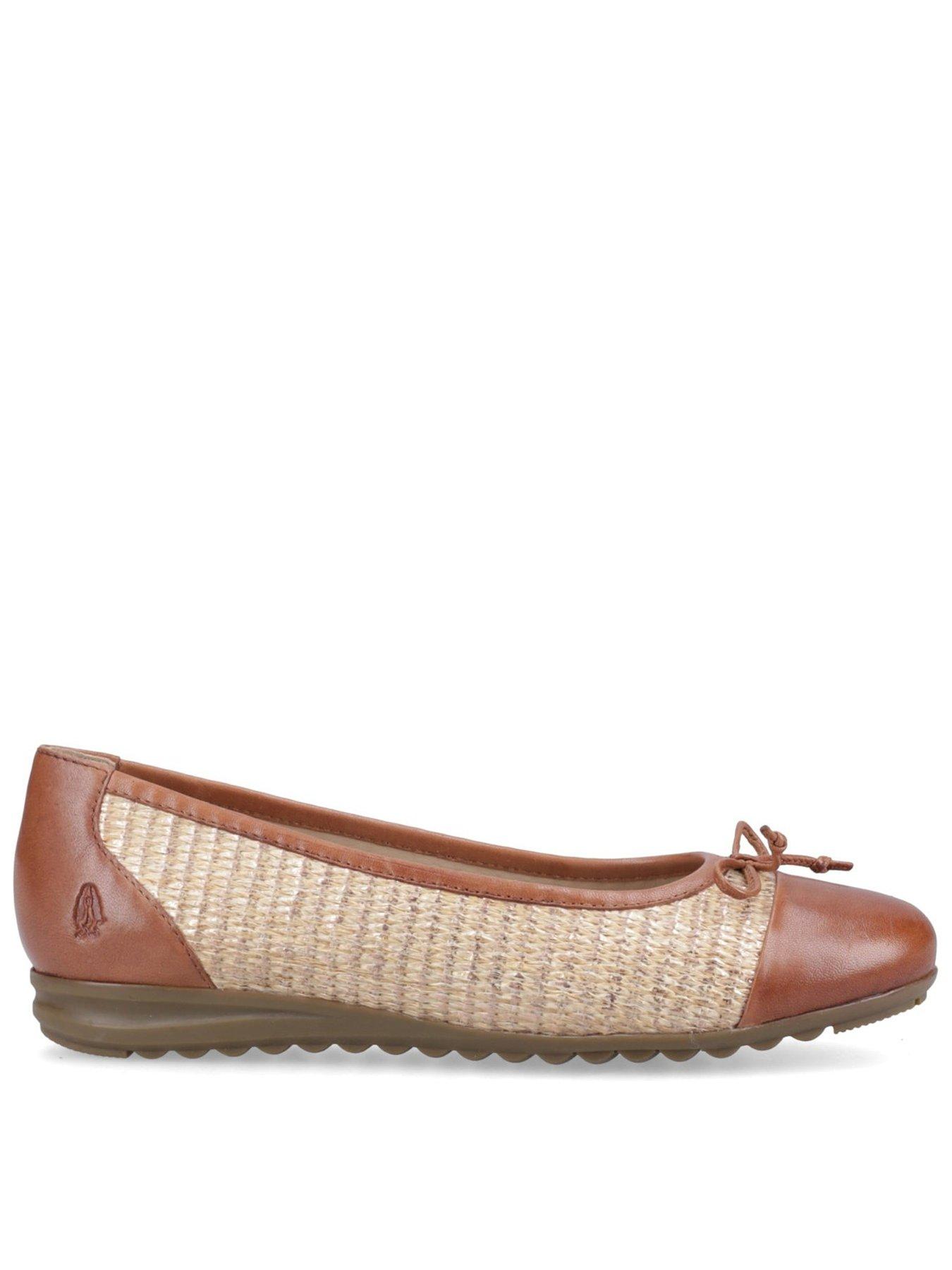 Hush Puppies Laurie Toe Cap Ballerina-woven Tan