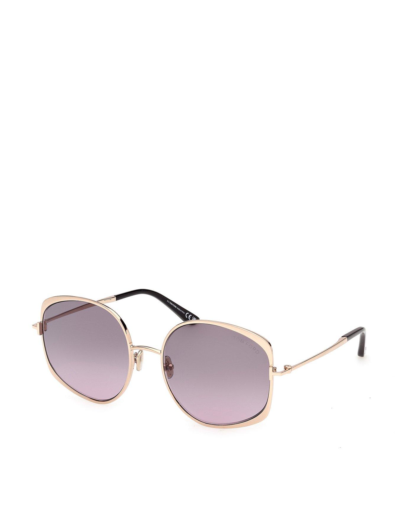 Tom Ford Abbey Round Sunglasses - Shiny Rose Gold