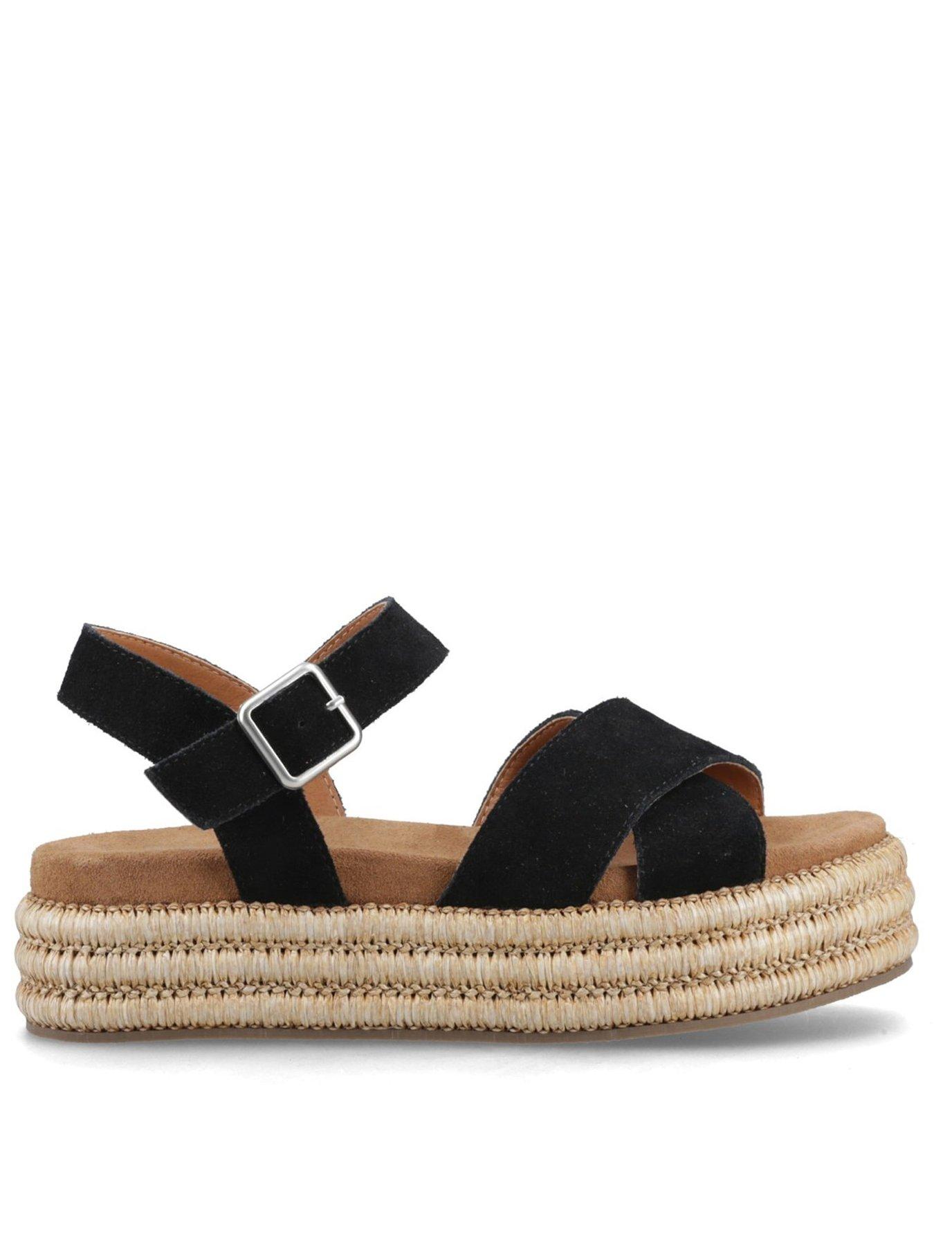Image 2 of 7 of Hush Puppies Rosa Raffia Sandals&nbsp;- Black