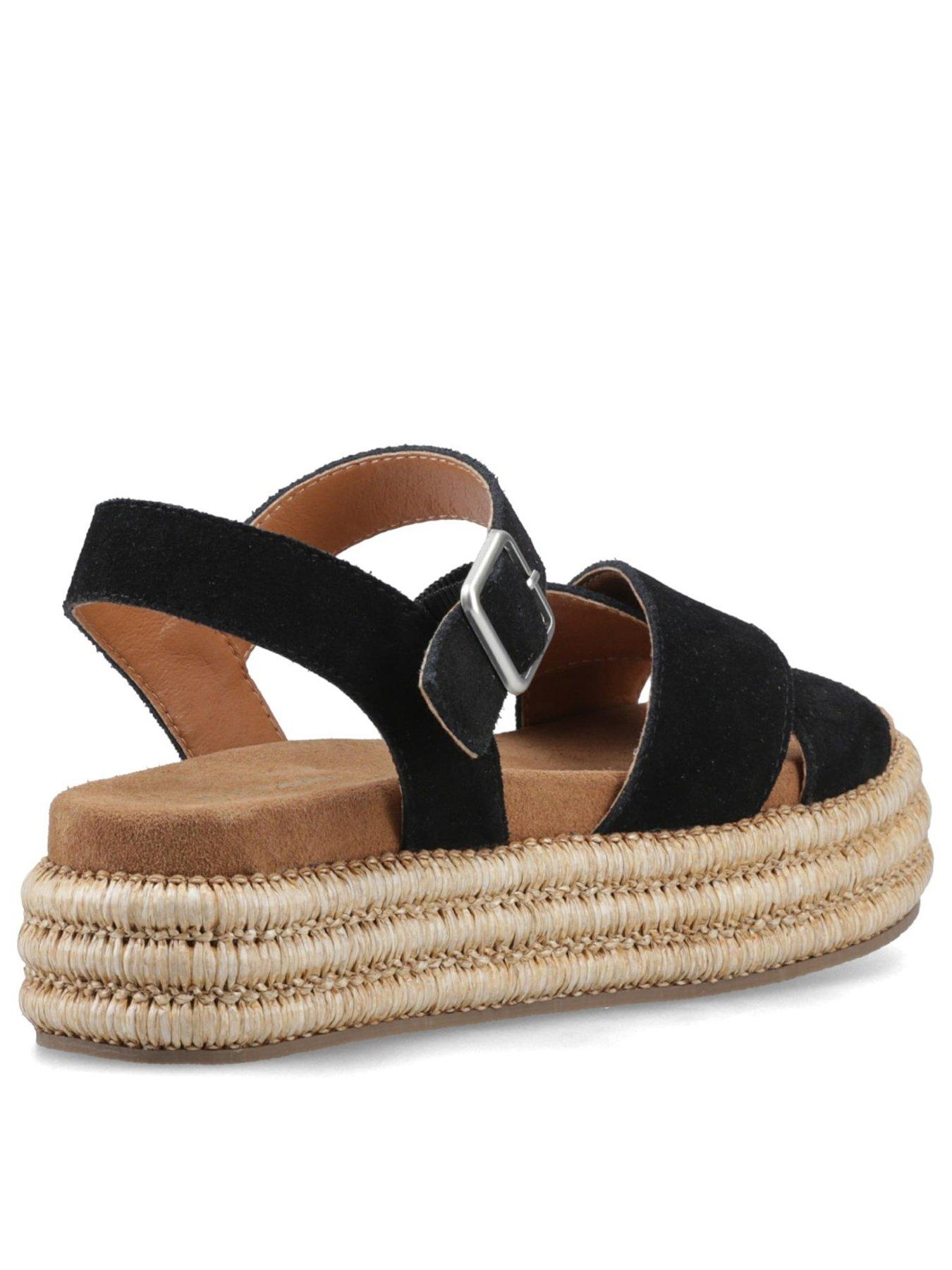 Image 4 of 7 of Hush Puppies Rosa Raffia Sandals&nbsp;- Black