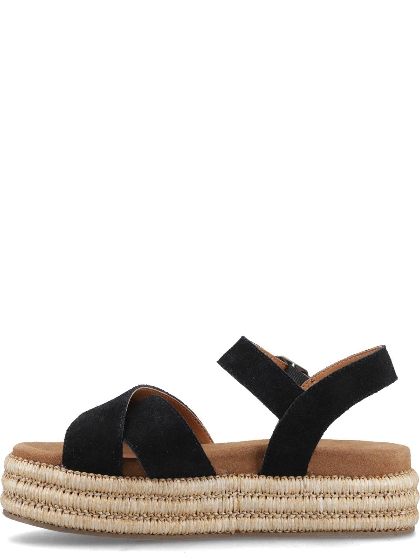 Image 5 of 7 of Hush Puppies Rosa Raffia Sandals&nbsp;- Black