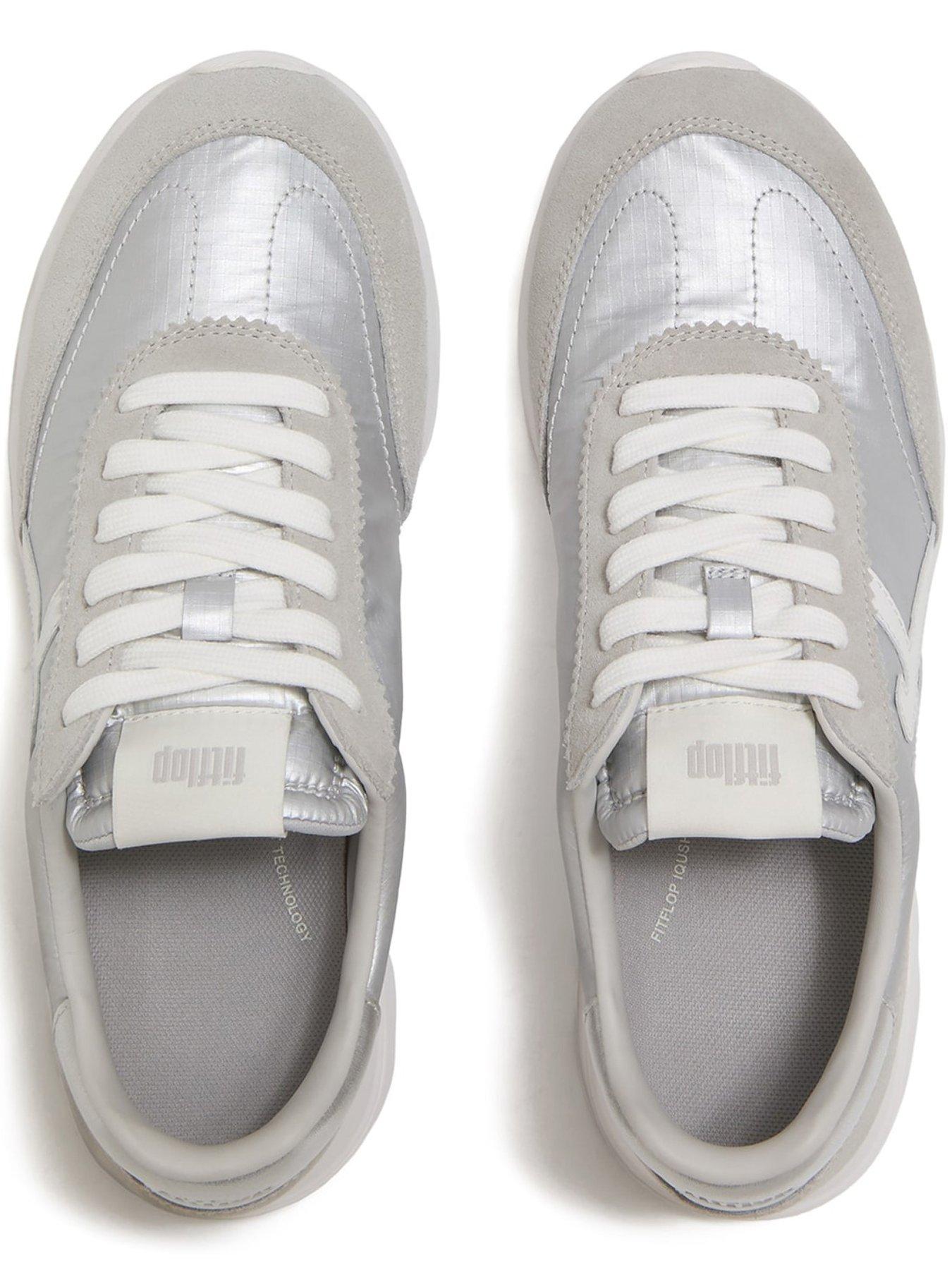 Image 3 of 5 of FitFlop Retro-q Ff Metallic-fabric/suede Sneakers