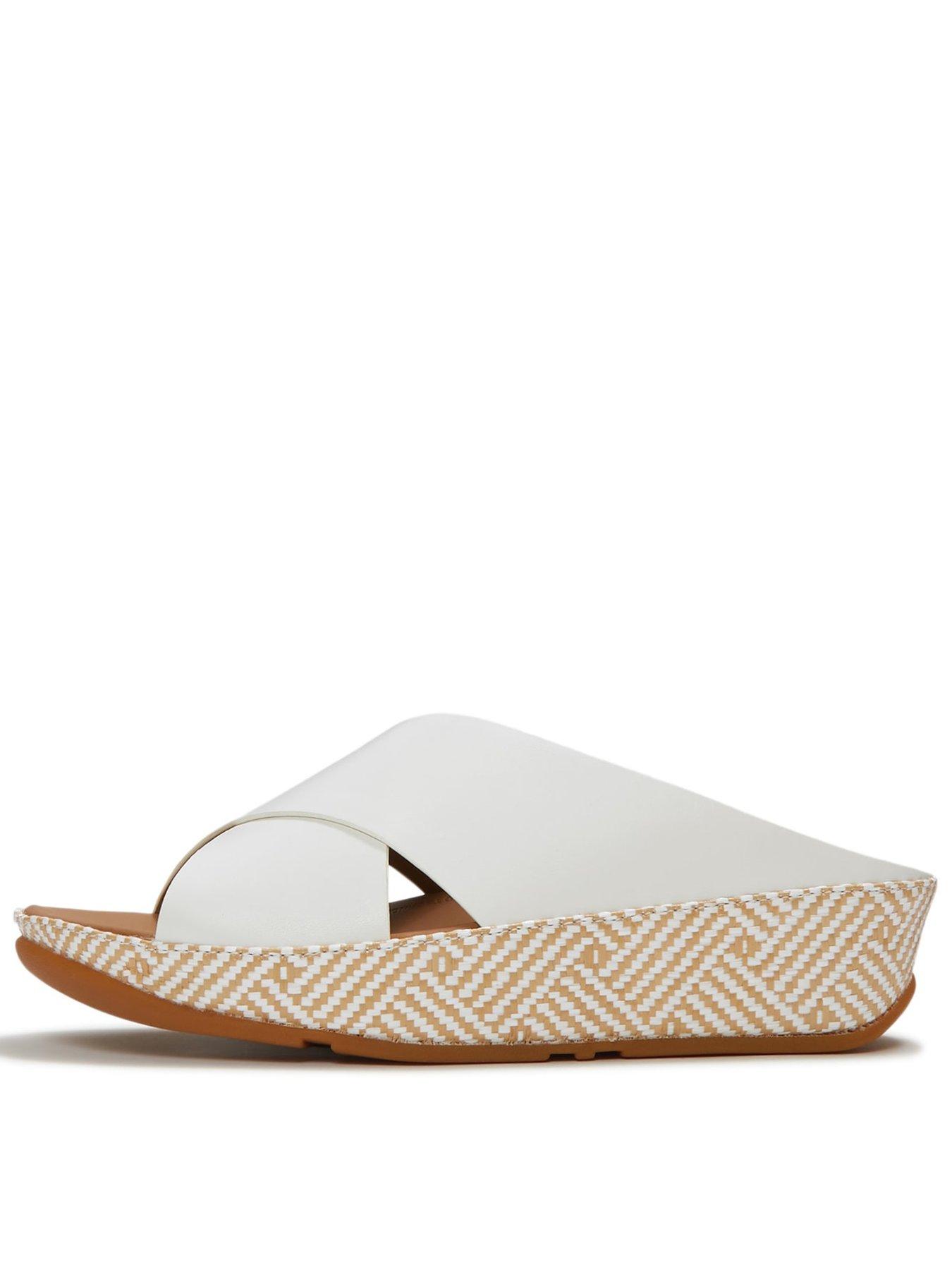 FitFlop Lulu Lux Graphic-weave Leather Cross Slides