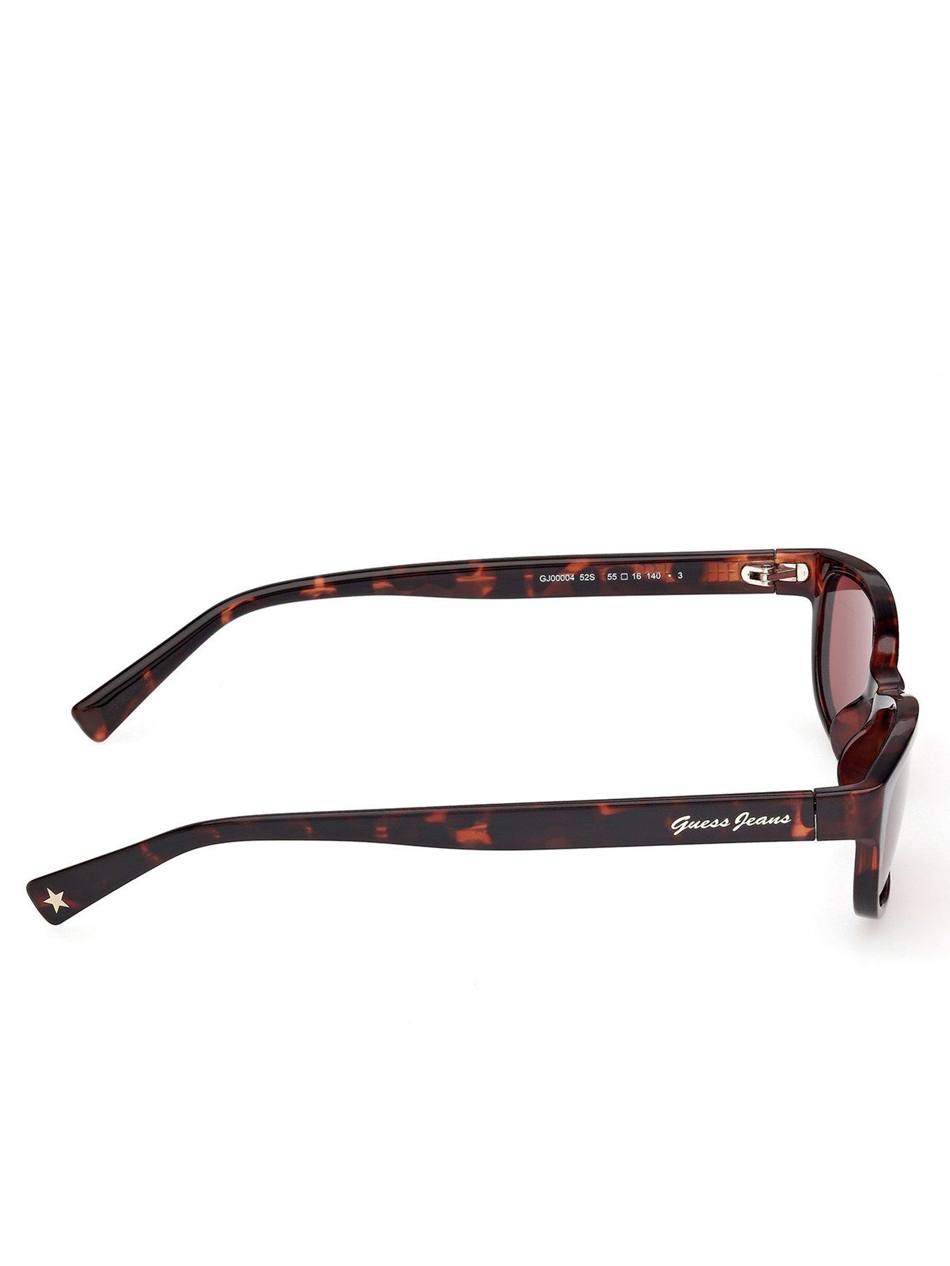 Image 5 of 5 of Guess Jeans Rectangular Injected Sunglasses - Dark Havana