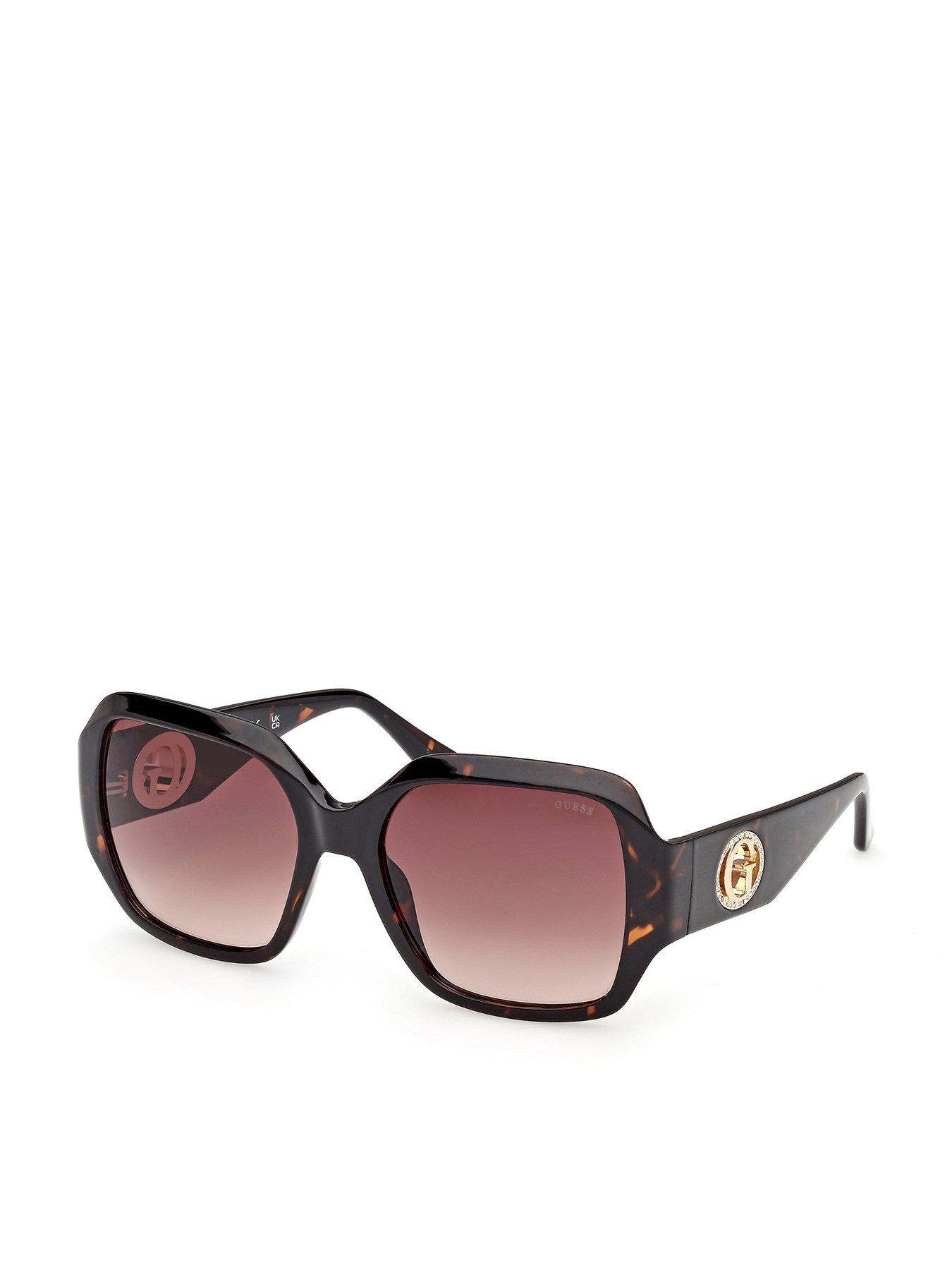 Image 1 of 5 of Guess Square Sunglasses - Dark Havana