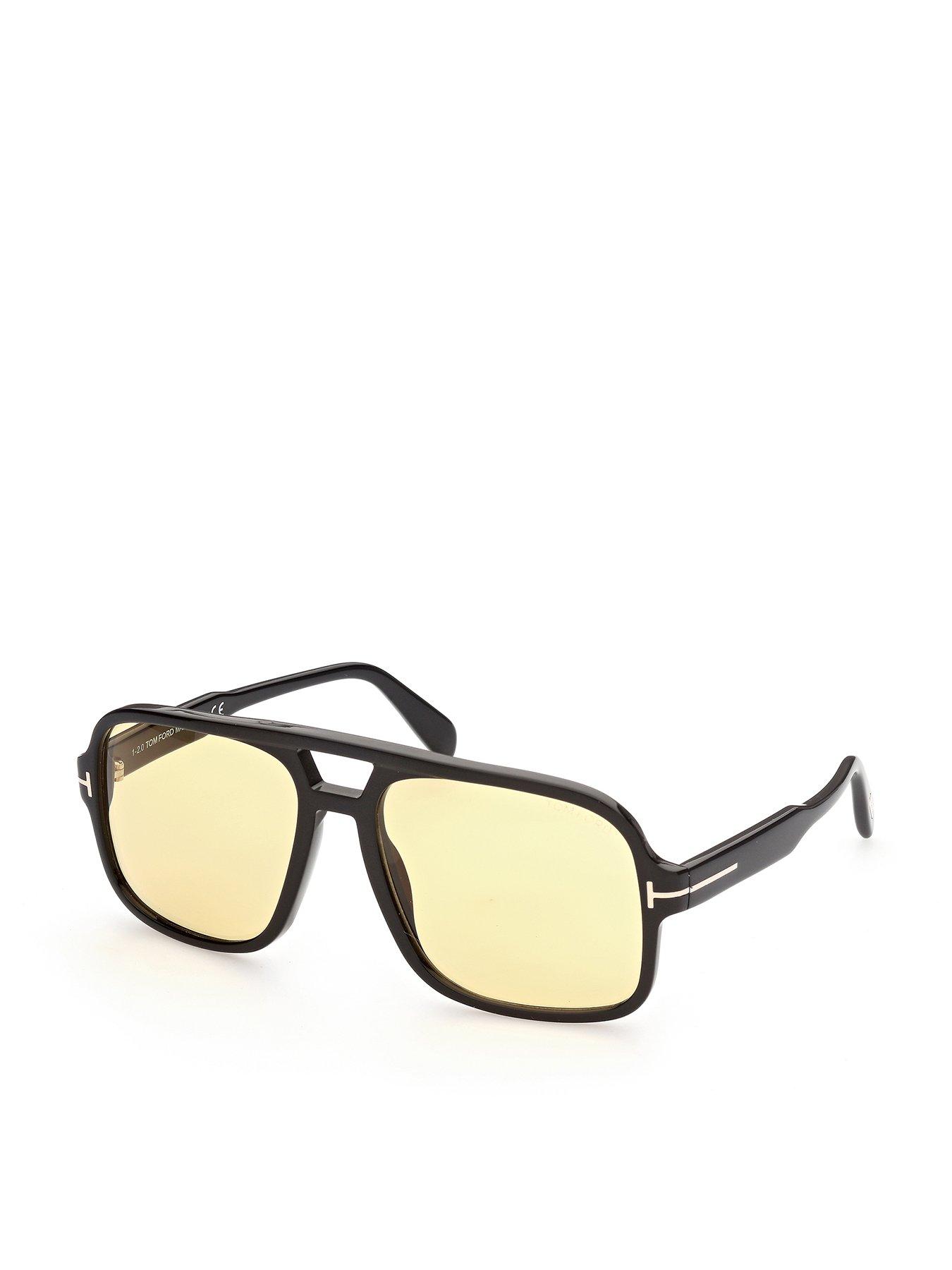 Image 1 of 7 of Tom Ford Falconer Navigator Sunglasses - Shiny Black