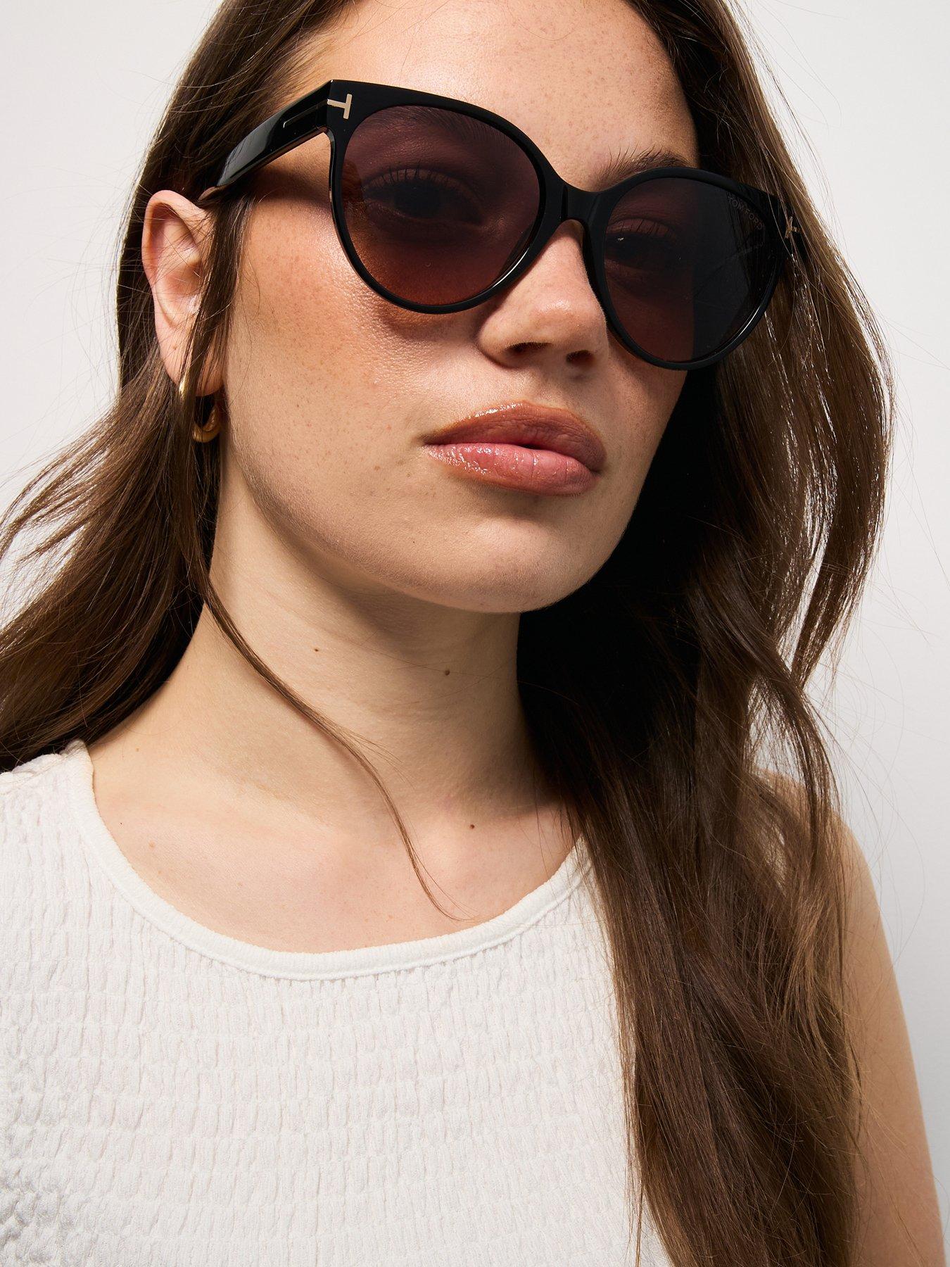 Tom Ford Tallulah Round Sunglasses - Shiny Black