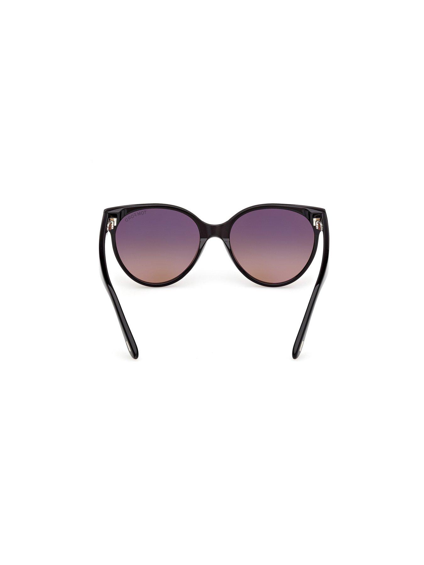 Image 5 of 7 of Tom Ford Tallulah Round Sunglasses - Shiny Black