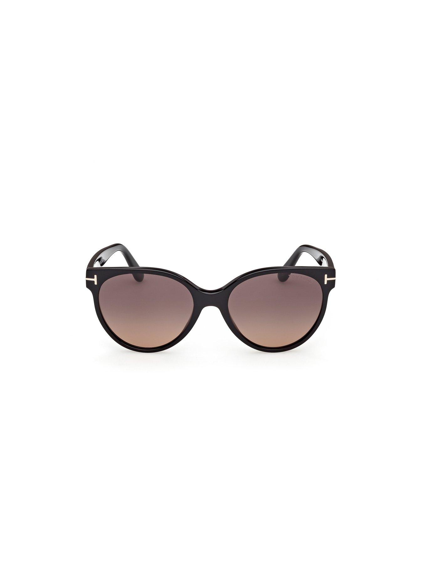 Image 6 of 7 of Tom Ford Tallulah Round Sunglasses - Shiny Black