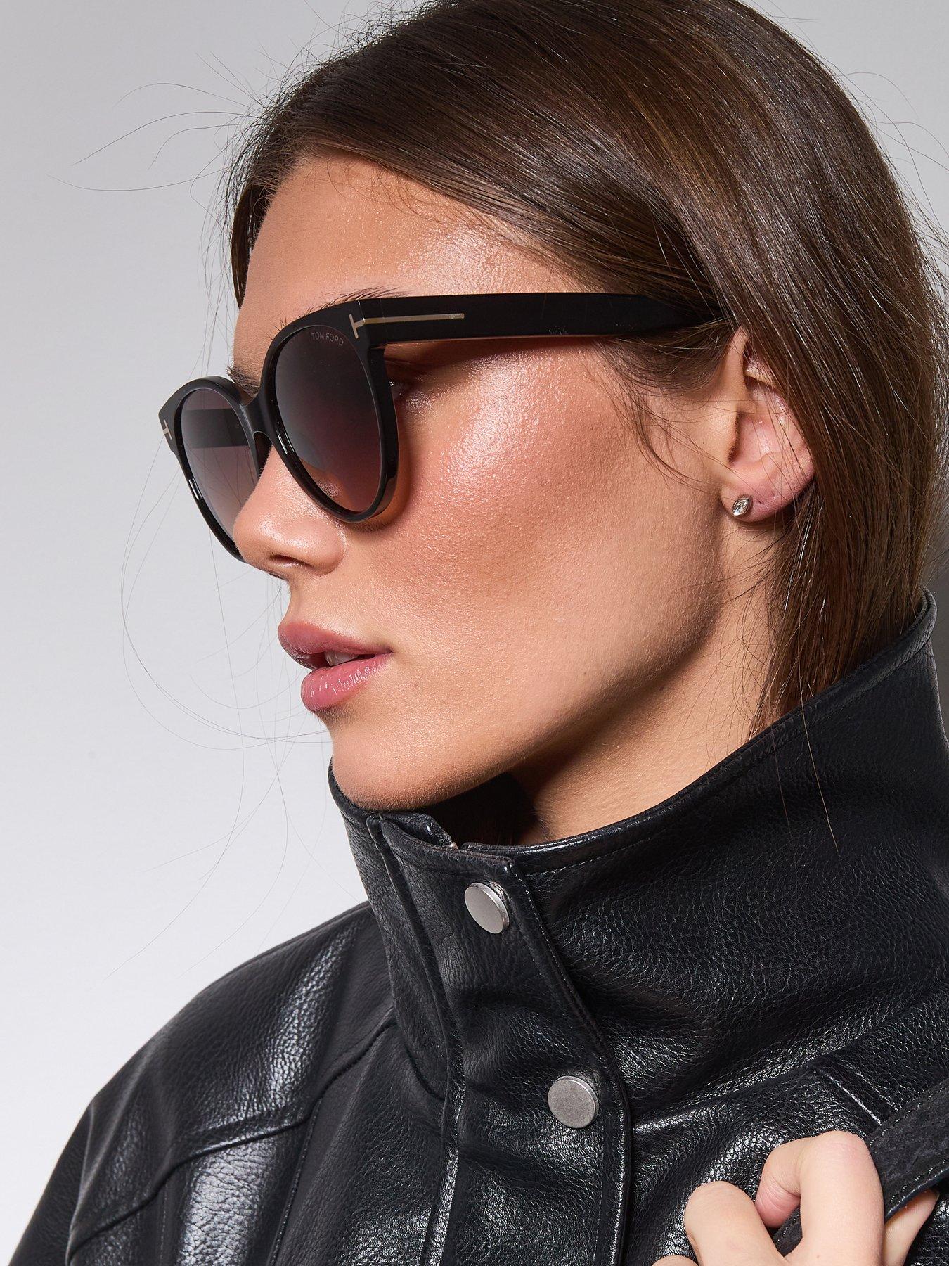 Image 7 of 7 of Tom Ford Tallulah Round Sunglasses - Shiny Black