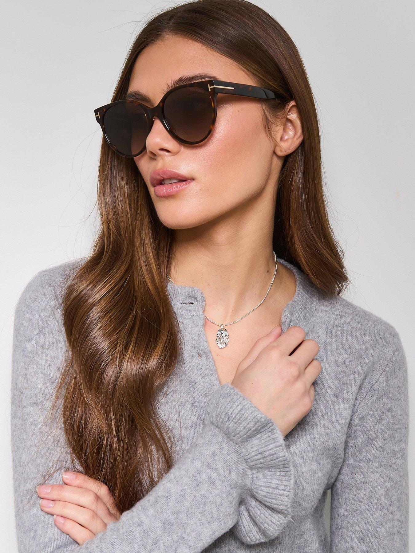 Tom Ford Tallulah Round Sunglasses - Dark Havana