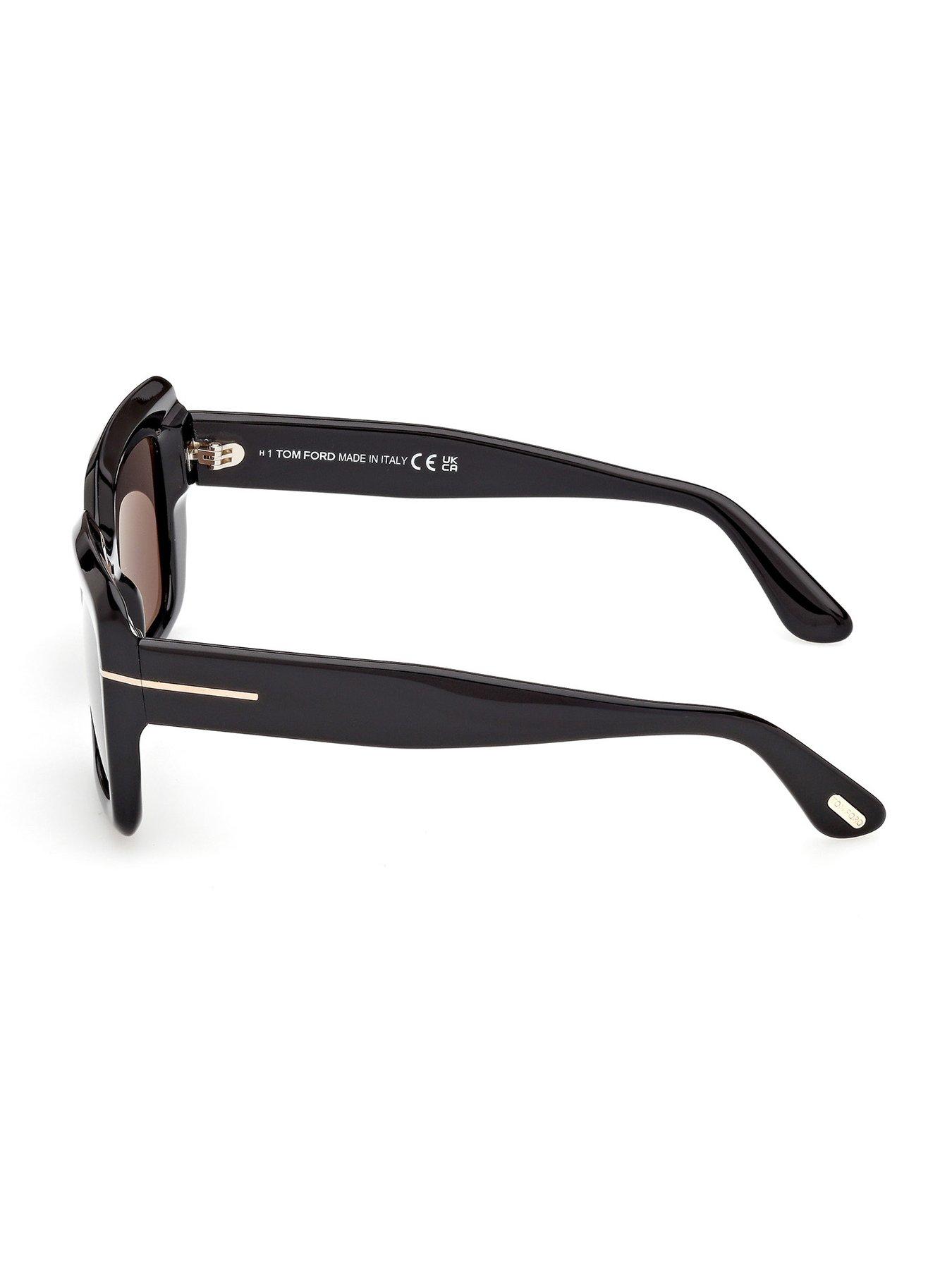Image 2 of 6 of Tom Ford Leila Rectangular Sunglasses - Shiny Black